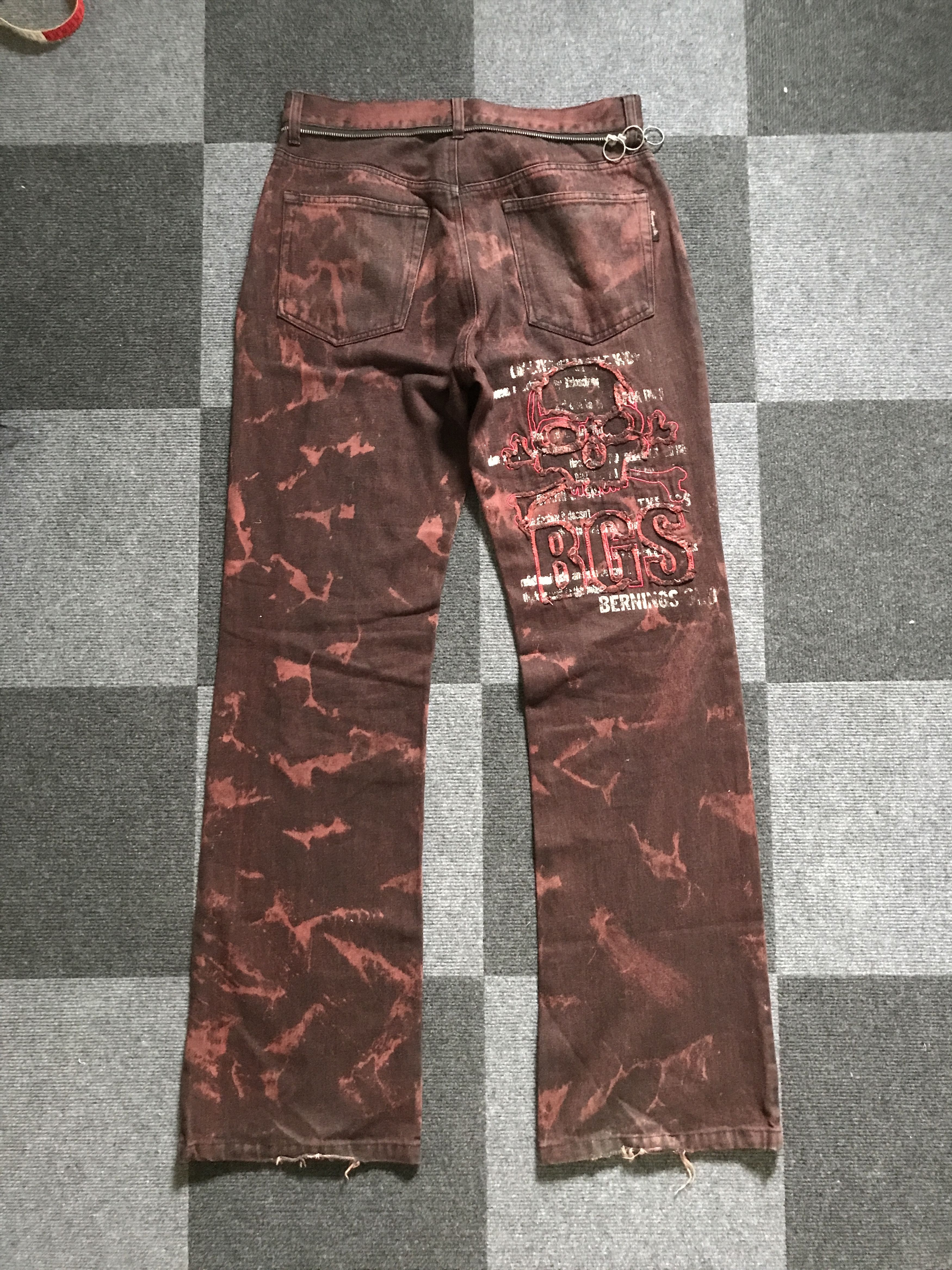 Japanese Brand D97 BERNINGS SHO Punk Seditionaries Flare Distressed Jeans Size US 30 / EU 46 - 11 Thumbnail