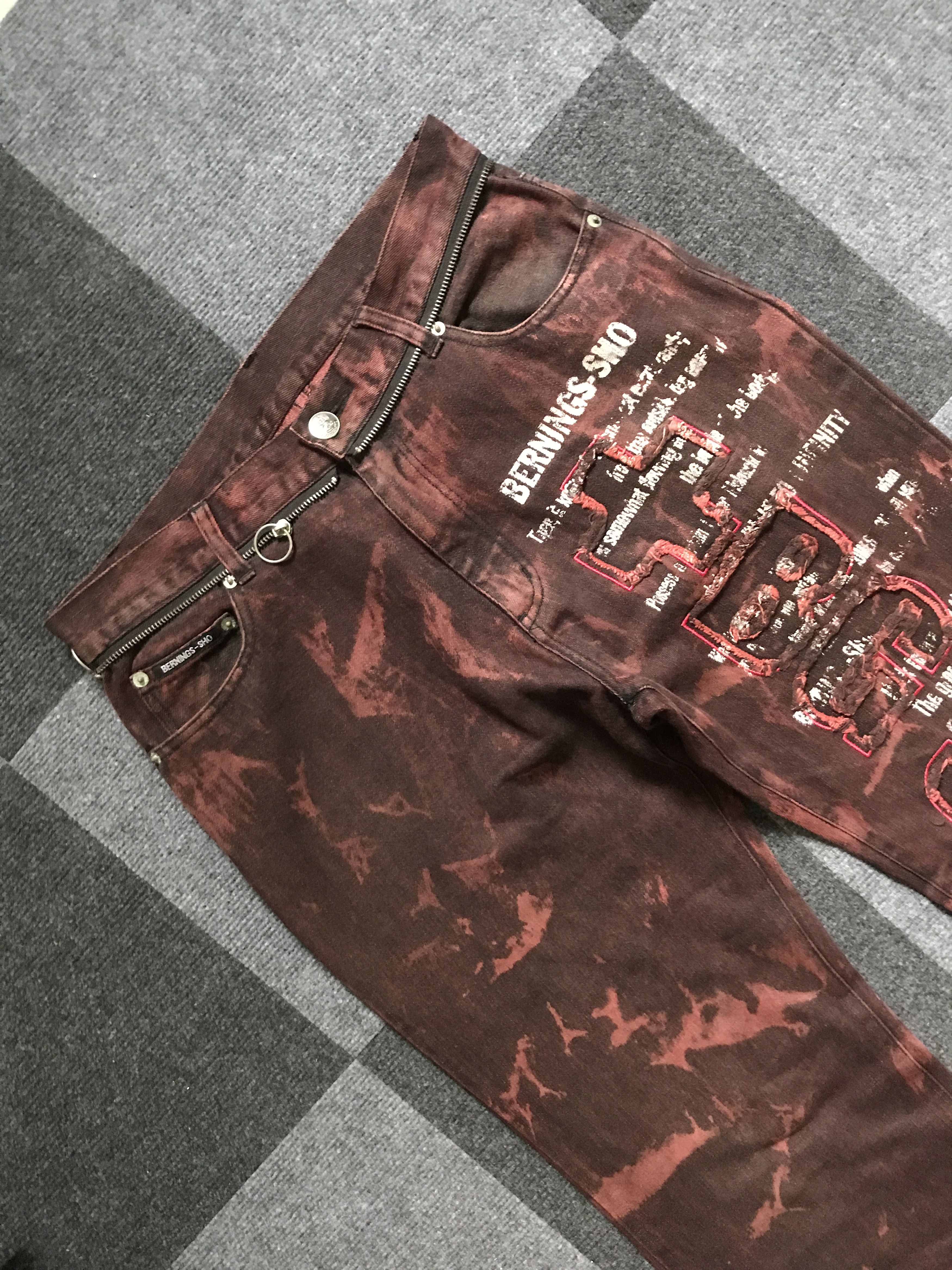 Japanese Brand D97 BERNINGS SHO Punk Seditionaries Flare Distressed Jeans Size US 30 / EU 46 - 5 Thumbnail