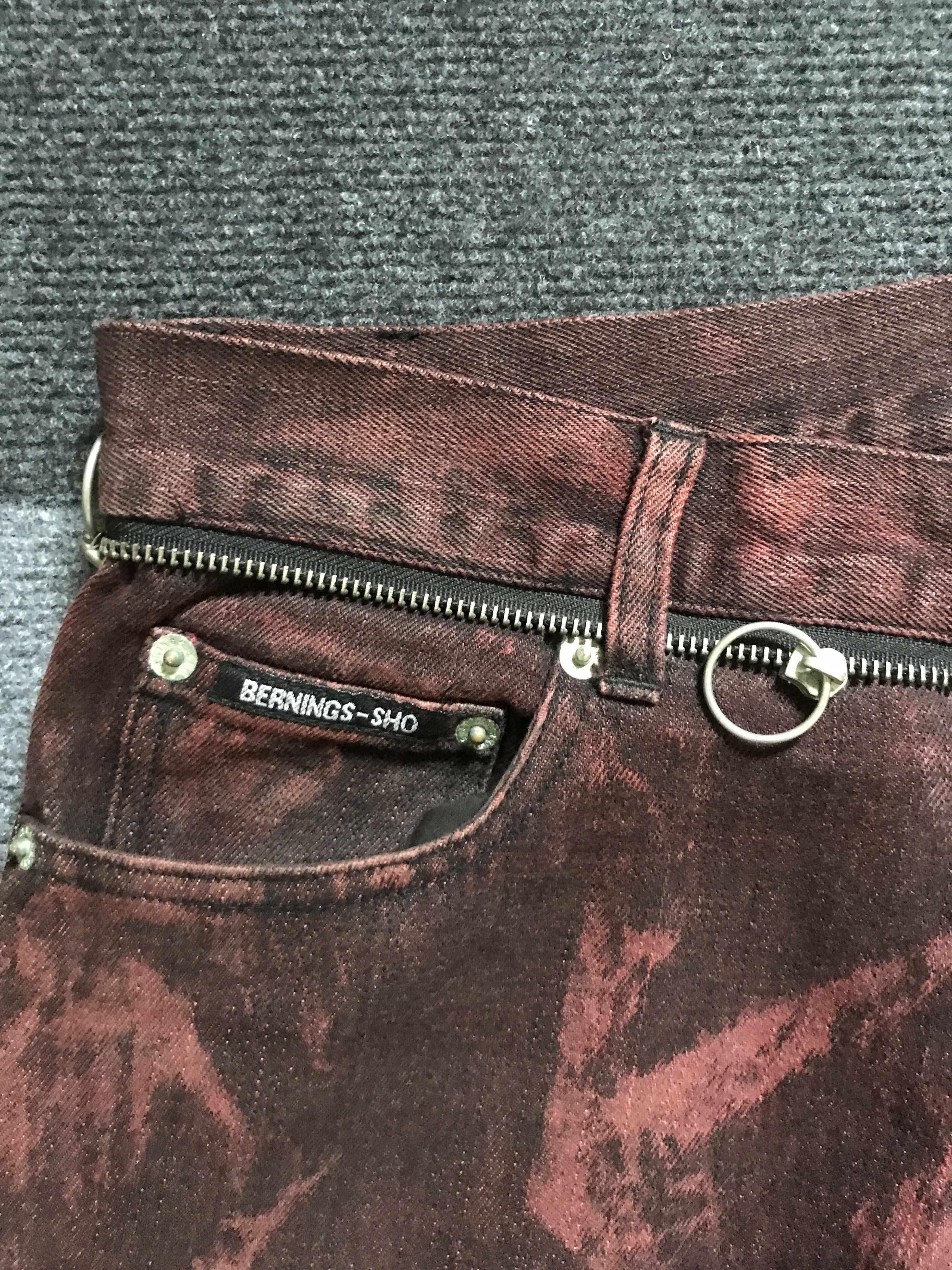 Japanese Brand D97 BERNINGS SHO Punk Seditionaries Flare Distressed Jeans Size US 30 / EU 46 - 10 Thumbnail
