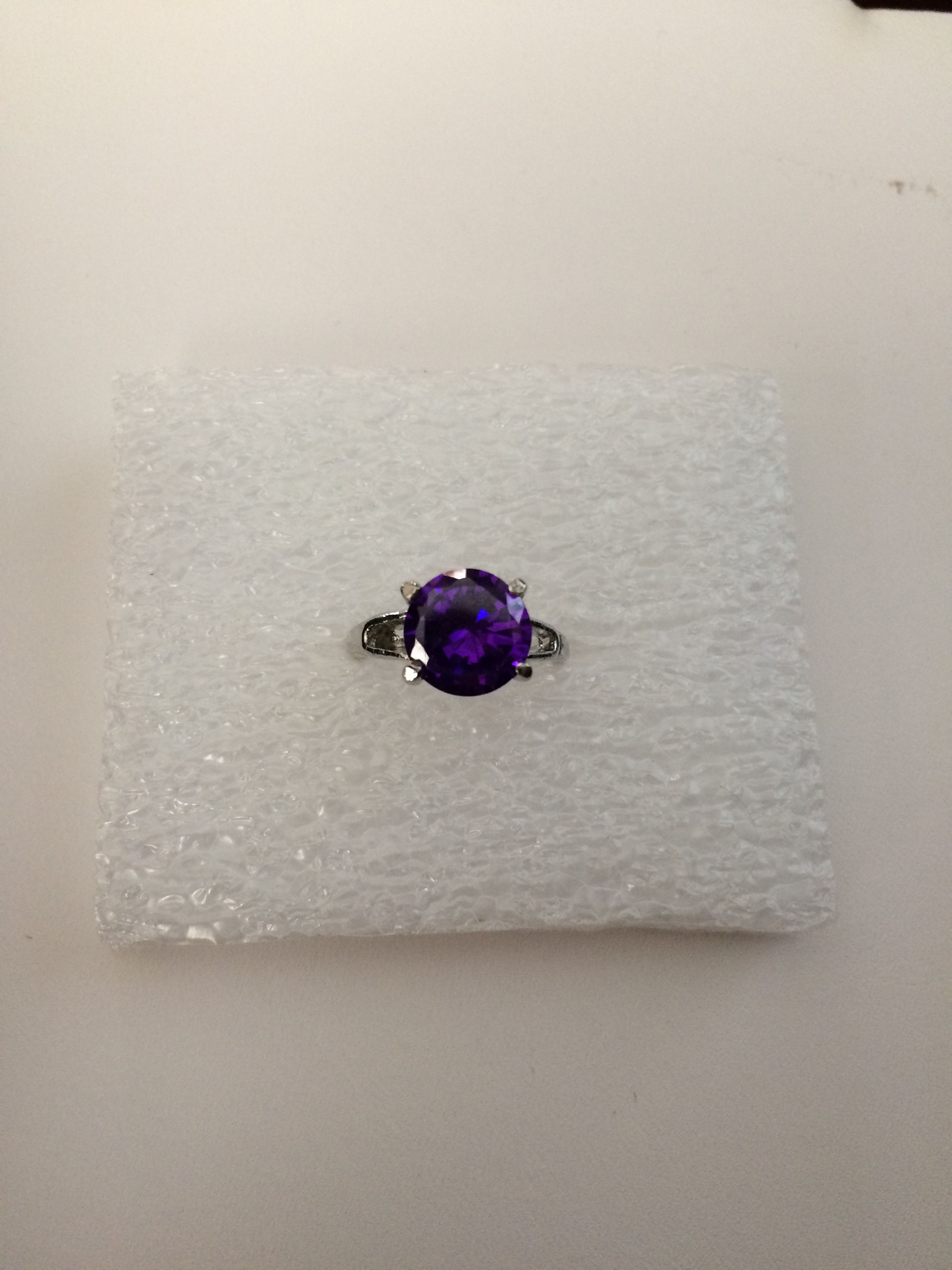 Jewelry Purple CZ Ring - Size 5.75 Size ONE SIZE - 1 Thumbnail