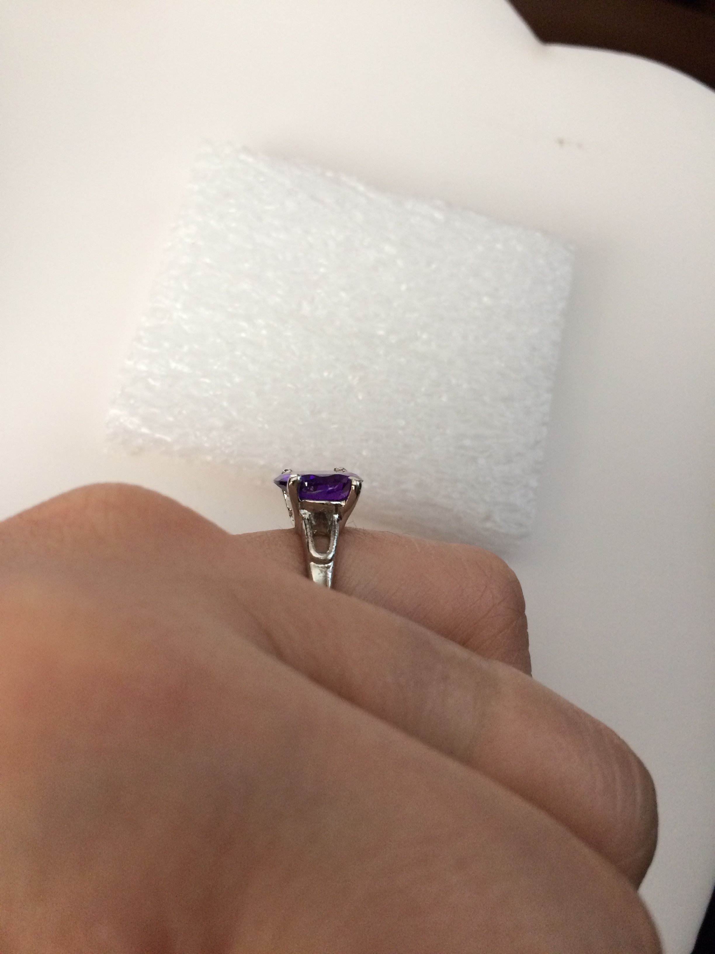 Jewelry Purple CZ Ring - Size 5.75 Size ONE SIZE - 4 Thumbnail
