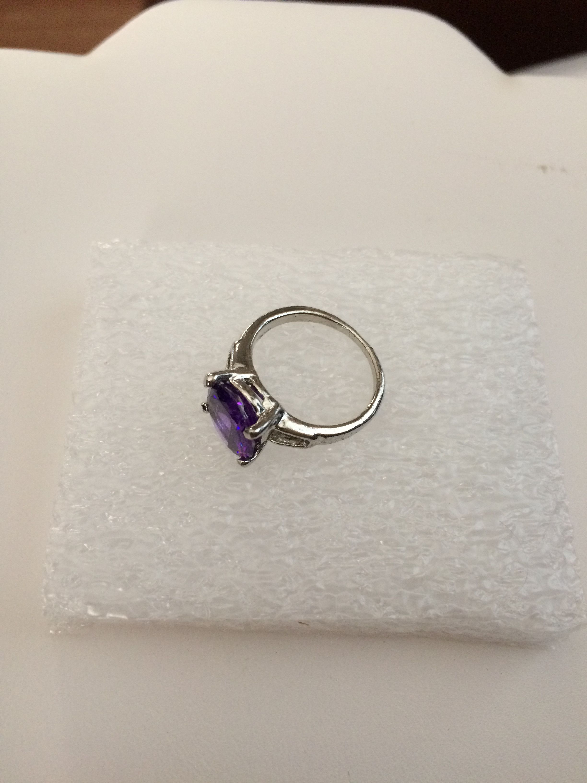 Jewelry Purple CZ Ring - Size 5.75 Size ONE SIZE - 2 Thumbnail