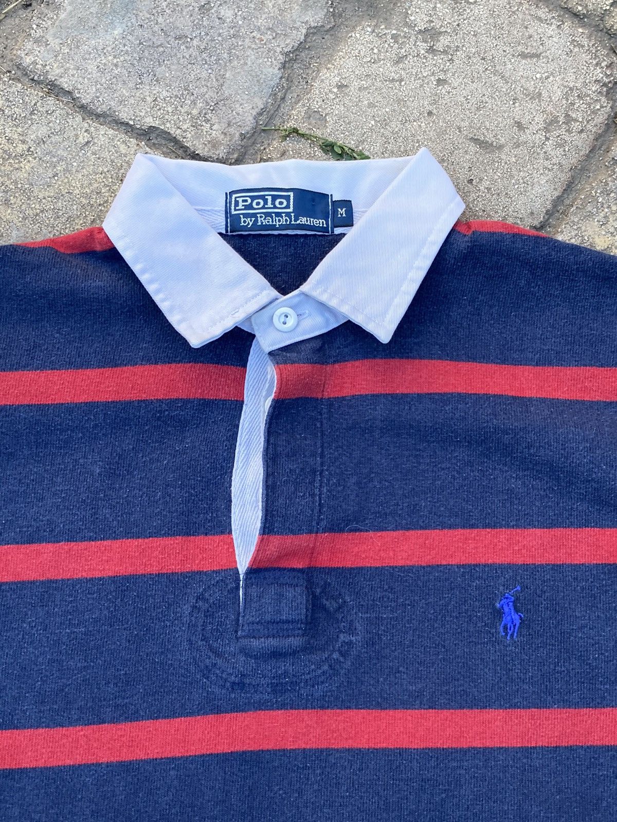 Polo Ralph Lauren × Rugby Ralph Lauren × Vintage Vintage Polo Ralph Lauren red/blue striped rugby polo shirt Size US M / EU 48-50 / 2 - 3 Thumbnail