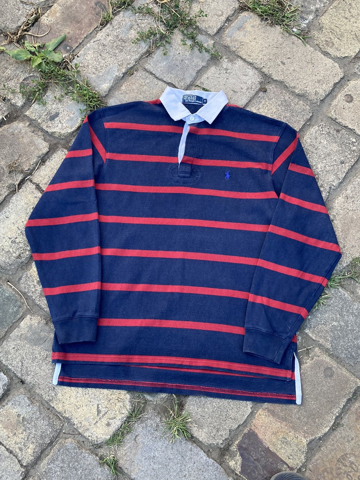 Polo Ralph Lauren × Rugby Ralph Lauren × Vintage Vintage Polo Ralph Lauren red/blue striped rugby polo shirt Size US M / EU 48-50 / 2 - 1 Thumbnail
