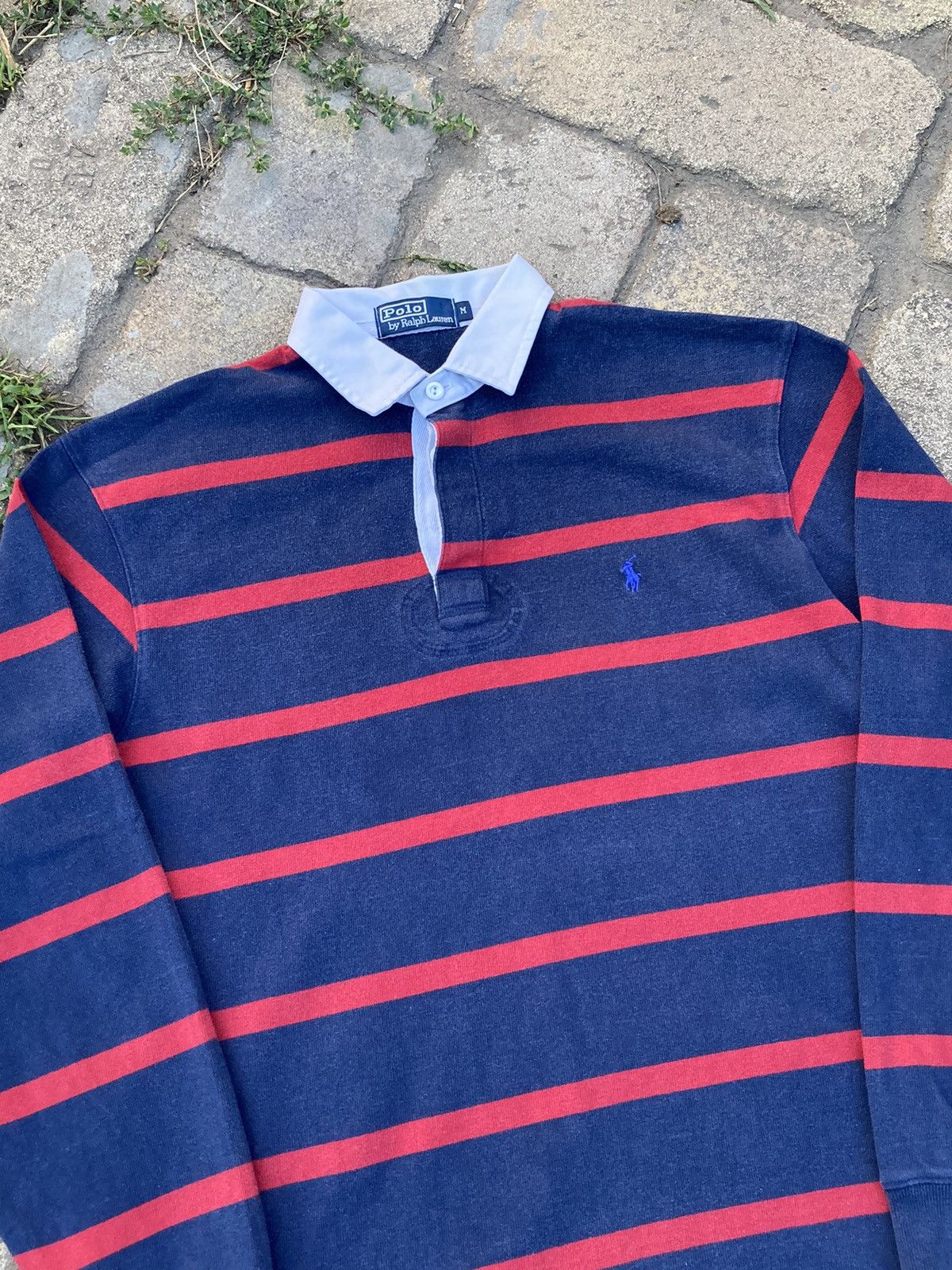 Polo Ralph Lauren × Rugby Ralph Lauren × Vintage Vintage Polo Ralph Lauren red/blue striped rugby polo shirt Size US M / EU 48-50 / 2 - 2 Thumbnail