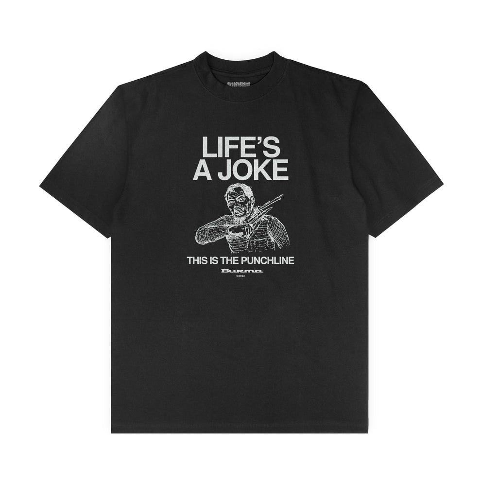 image of Burma Life’S A Joke, This Is The Punchline Tee in Black, Men's (Size Large)