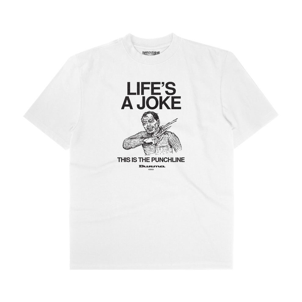 image of Burma Life’S A Joke, This Is The Punchline Tee in White, Men's (Size Large)