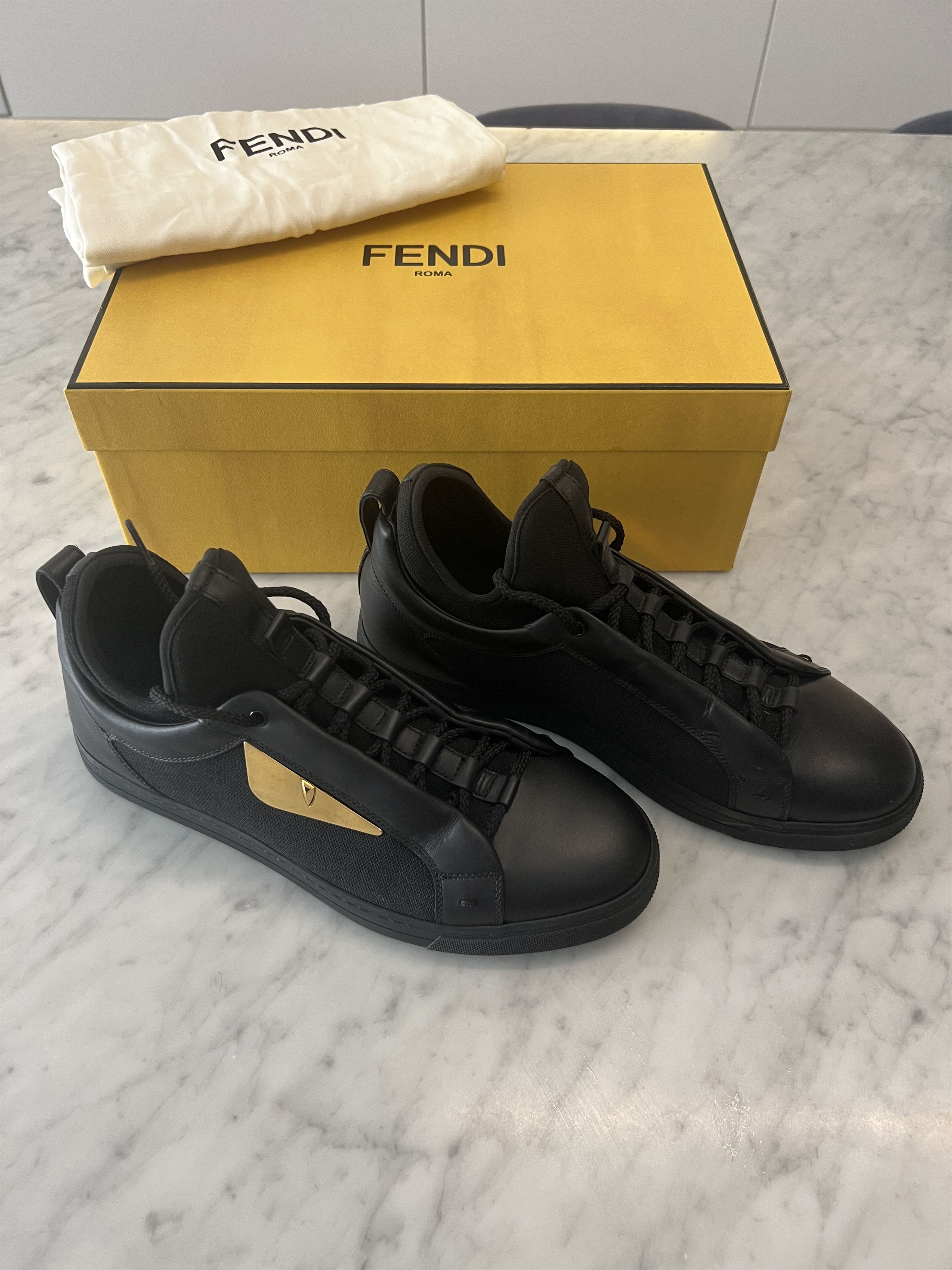 Fendi Fendi Black Knit Bag Bugs Sneakers | Grailed