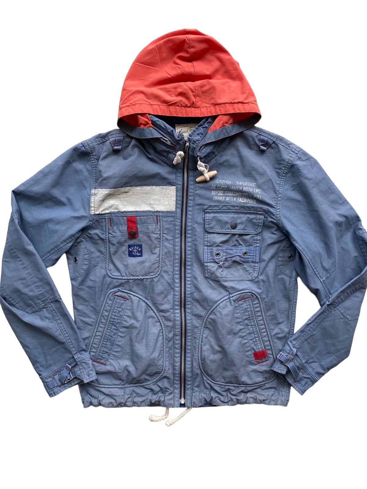 Avirex Vintage AVIREX Parka jacket design Hoodie rare Size US XL / EU 56 / 4 - 1 Thumbnail