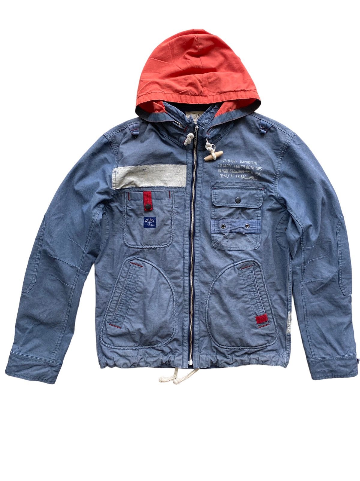 Avirex Vintage AVIREX Parka jacket design Hoodie rare Size US XL / EU 56 / 4 - 2 Thumbnail