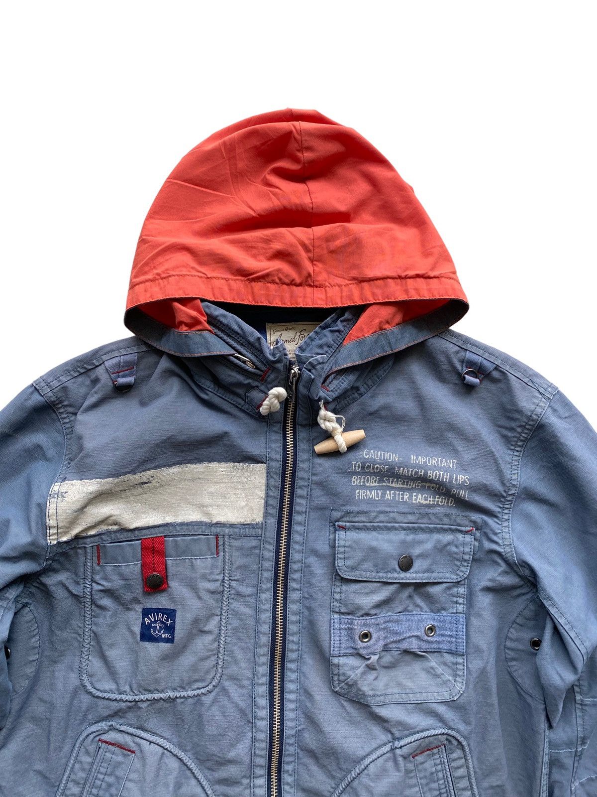 Avirex Vintage AVIREX Parka jacket design Hoodie rare Size US XL / EU 56 / 4 - 19 Thumbnail