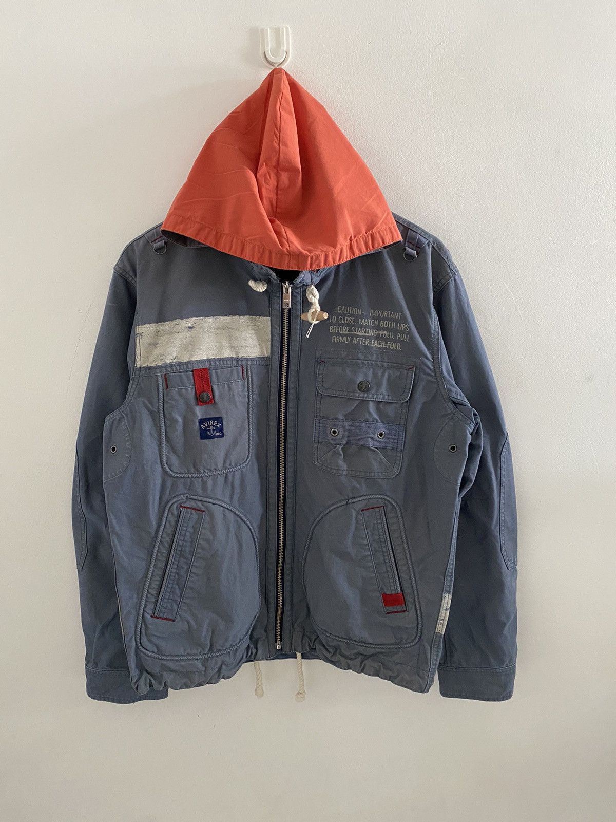 Avirex Vintage AVIREX Parka jacket design Hoodie rare Size US XL / EU 56 / 4 - 8 Thumbnail