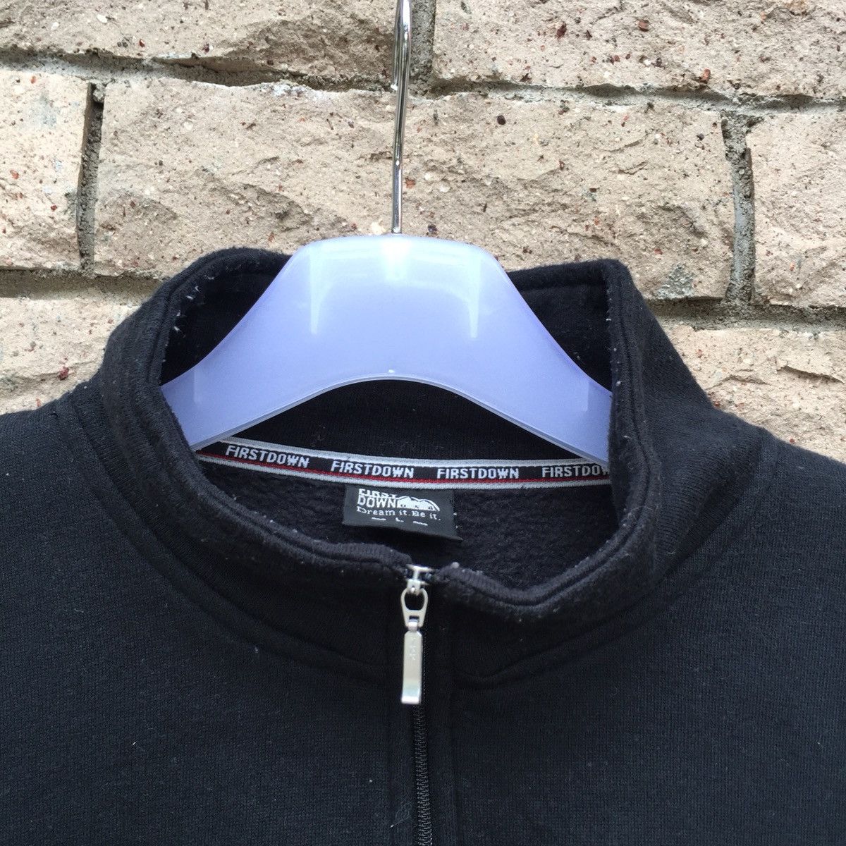 Vintage FIRST DOWN USA sweatshirt spellout embroidered small logo. Size US L / EU 52-54 / 3 - 3 Thumbnail