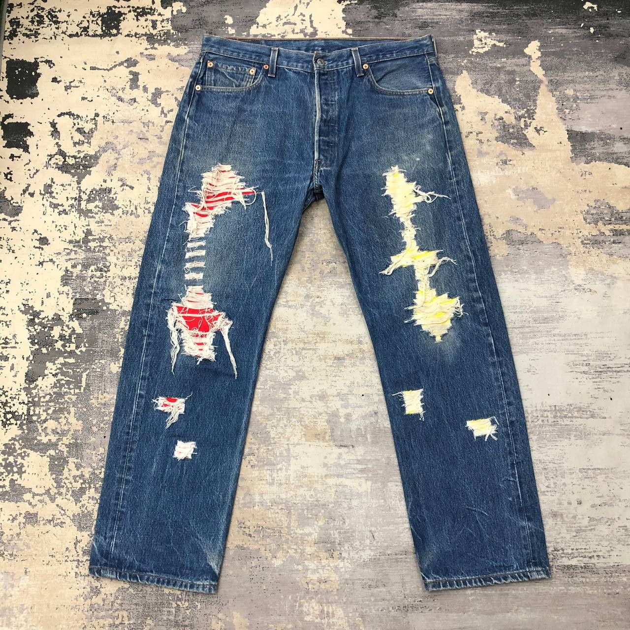 Levi's P360 Vtg LEVI'S 501 RIPPED JEANS Size US 36 / EU 52 - 1 Thumbnail