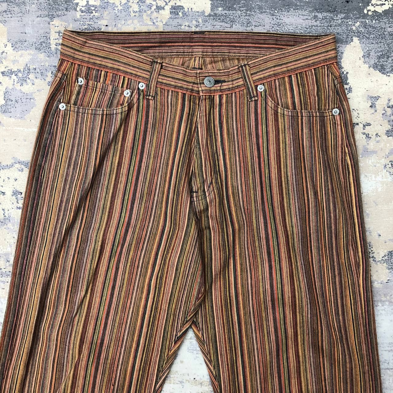 Japanese Brand P358 VTG JAPAN STRIPED JEANS Size US 33 - 3 Thumbnail