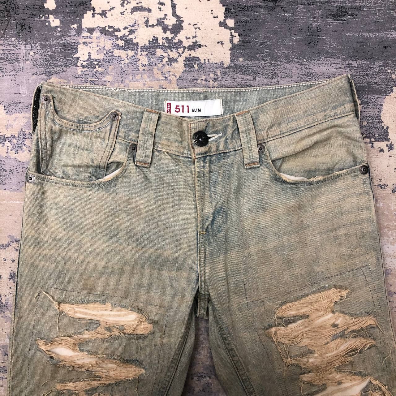 Levi's P356 511 SLIM LEVI'S RIPPED DISTRESSED JEANS Size US 32 / EU 48 - 3 Thumbnail