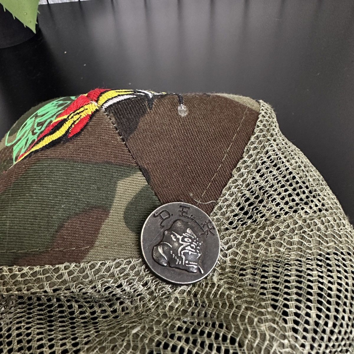 Christian Audigier × Ed Hardy × Vintage Ed Hardy Y2K Tattowear Olive Cap Size ONE SIZE - 7 Thumbnail