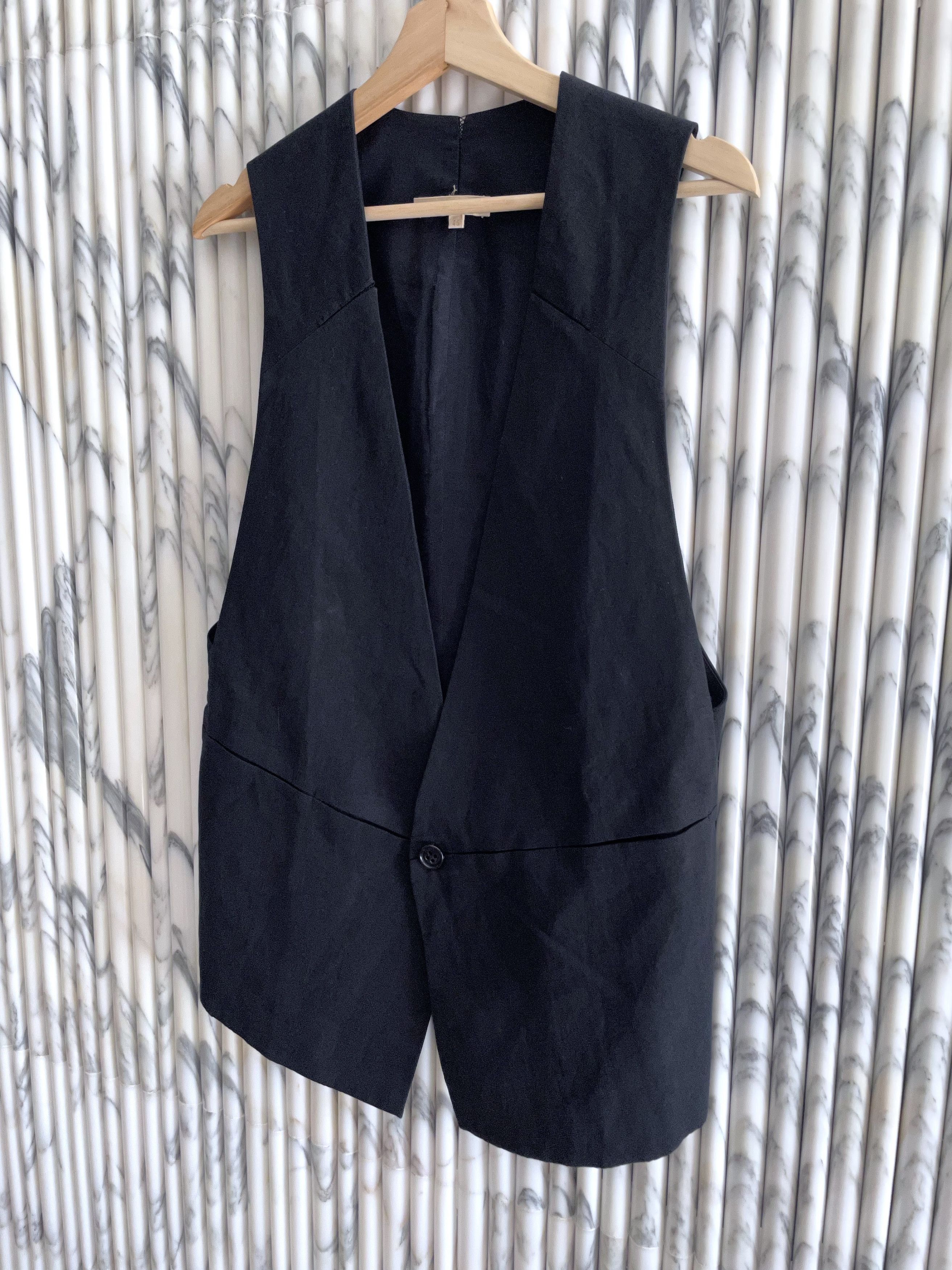 Damir Doma CLASSIC BLACK LONG WAISTCOAT Size 38R - 2 Thumbnail