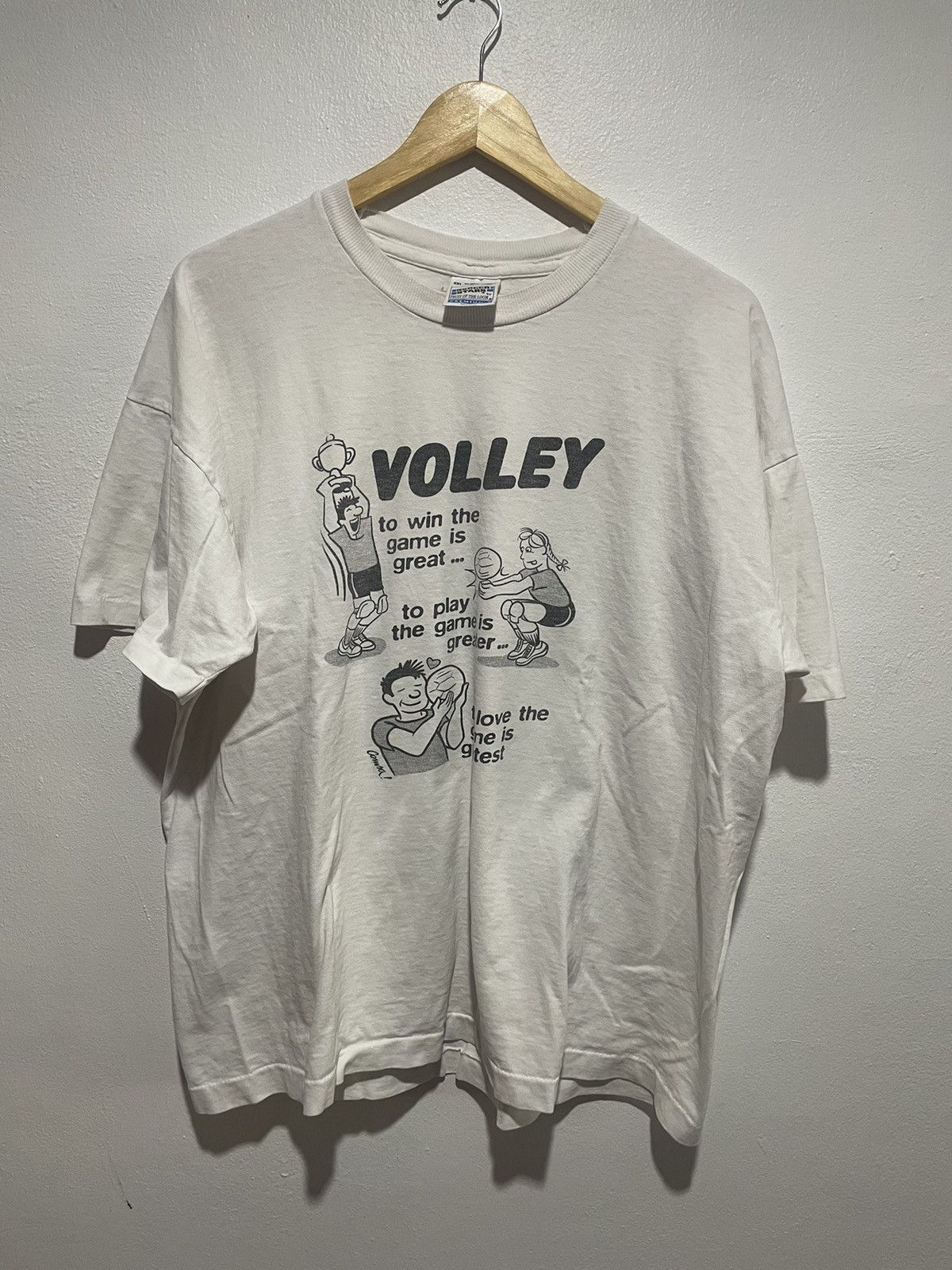Vintage Vintage Volley Ball White T-Shirt Size US XXL / EU 58 / 5 - 2 Thumbnail