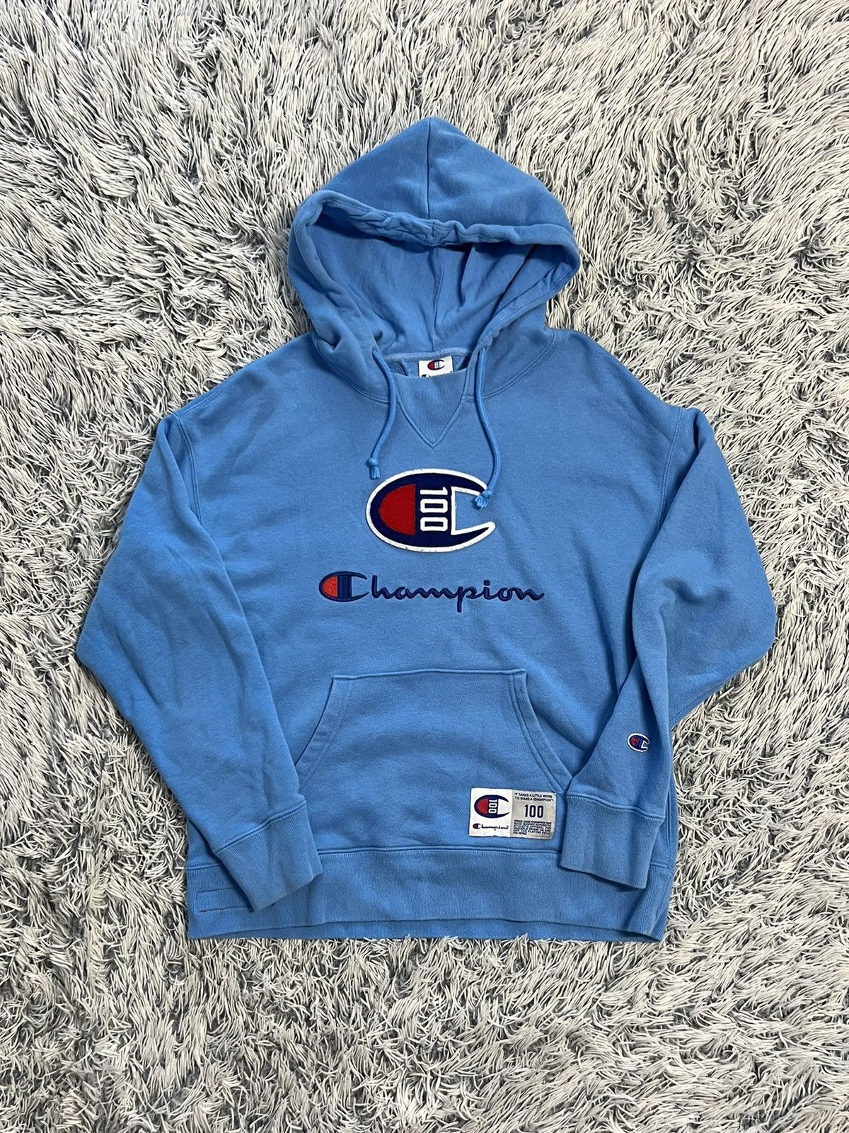 Champion Champion 100 years anniversary hoodie sweatshirt baby Blue