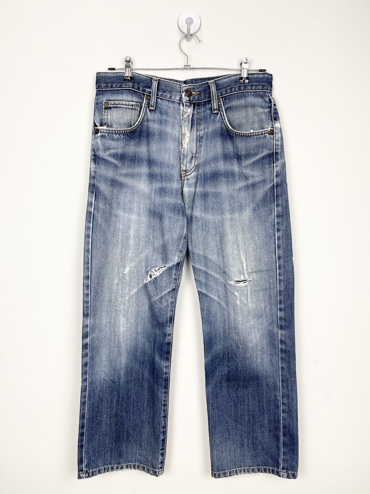 Edwin VINTAGE90s🔥🔥SICK EDWIN404 INTERNATIONAL BASIC DISTRESSED Size US 30 / EU 46 - 4 Thumbnail