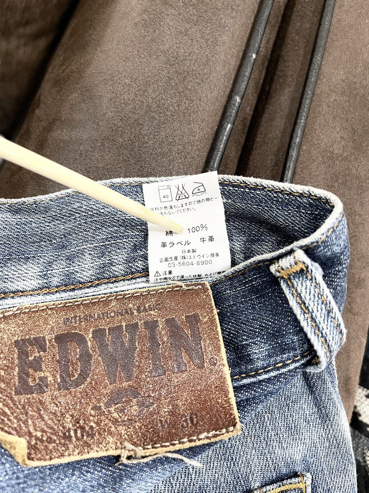 Edwin VINTAGE90s🔥🔥SICK EDWIN404 INTERNATIONAL BASIC DISTRESSED Size US 30 / EU 46 - 20 Thumbnail