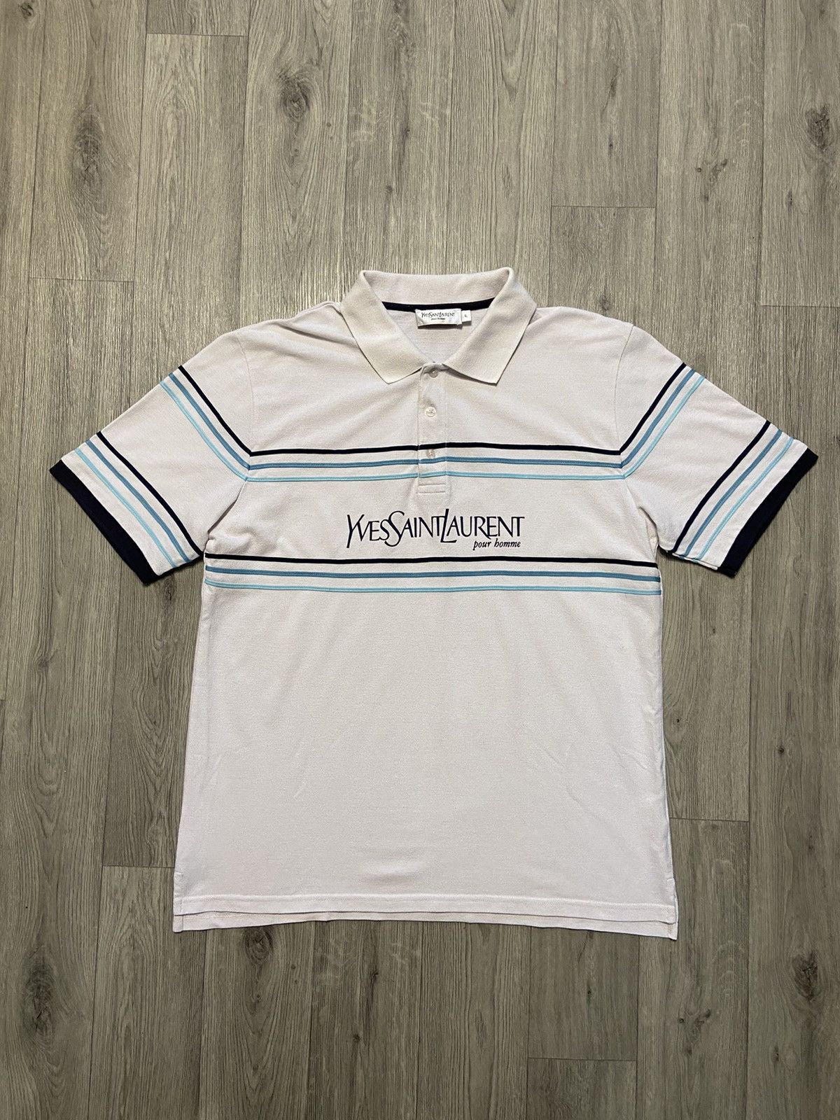 Vintage × Yves Saint Laurent Yves Saint Laurent Big Logo Polo Size US XL / EU 56 / 4 - 1 Thumbnail