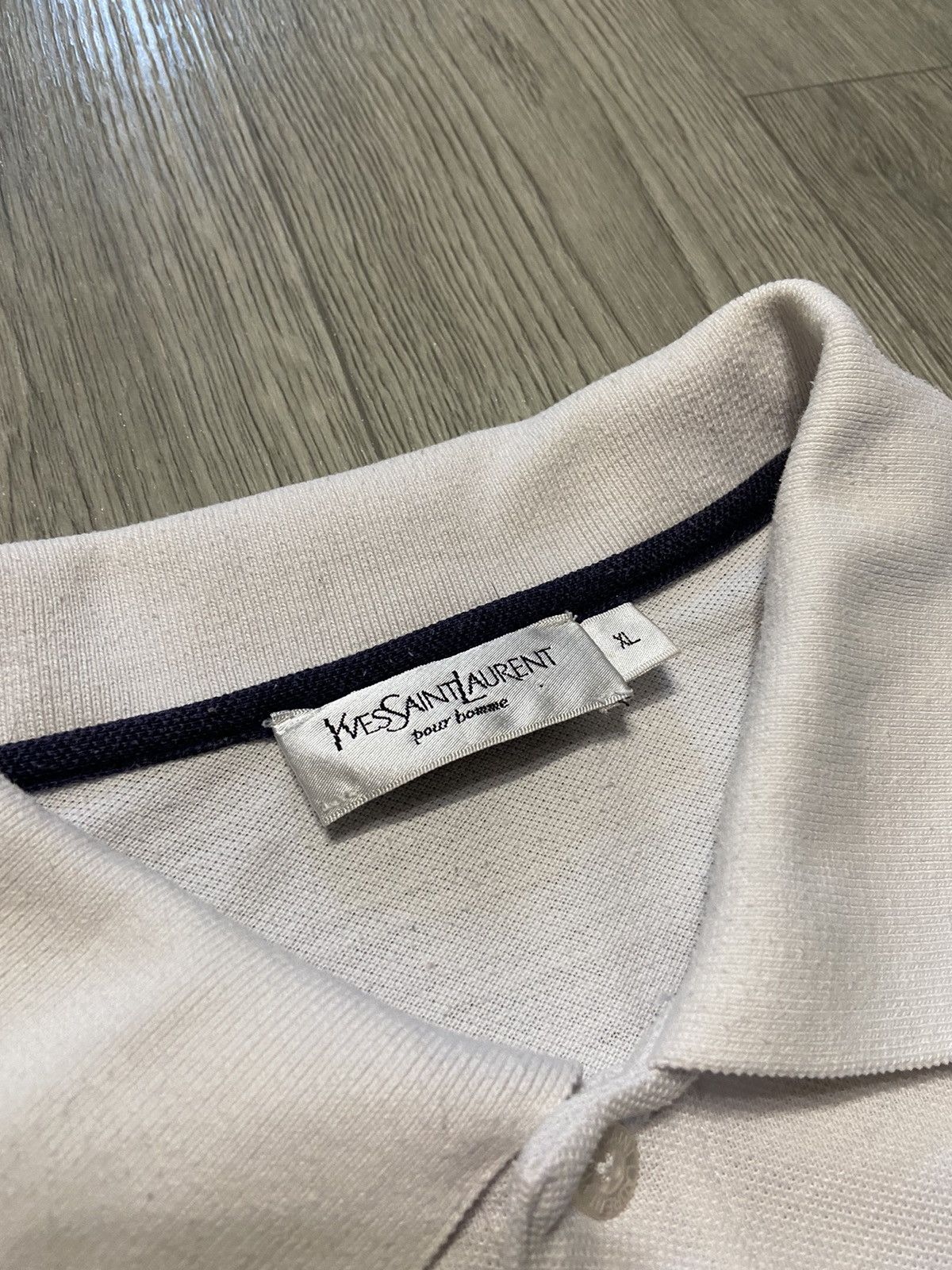 Vintage × Yves Saint Laurent Yves Saint Laurent Big Logo Polo Size US XL / EU 56 / 4 - 4 Thumbnail