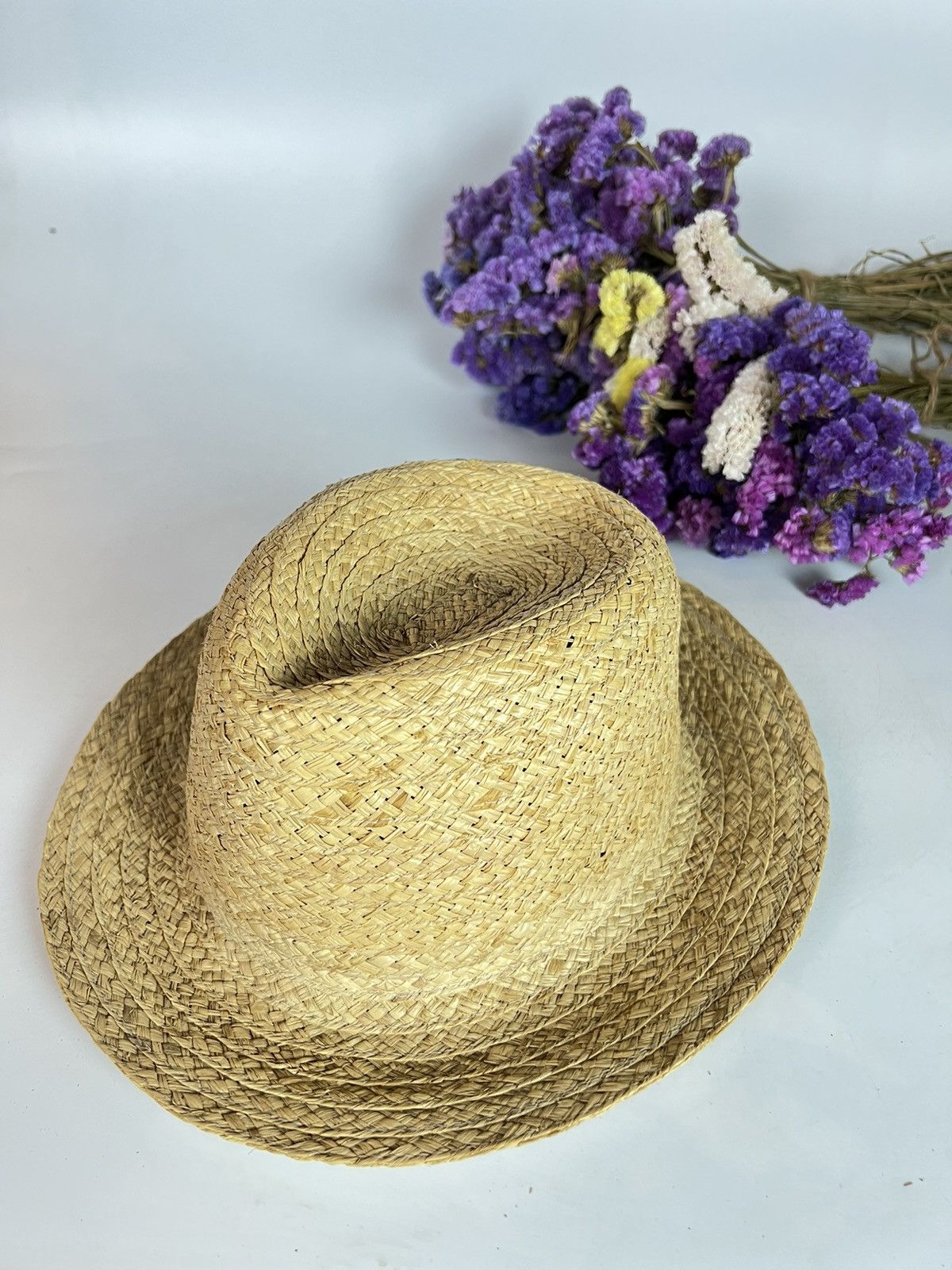 Vintage summer hat straw hat size 56-57.5 cm