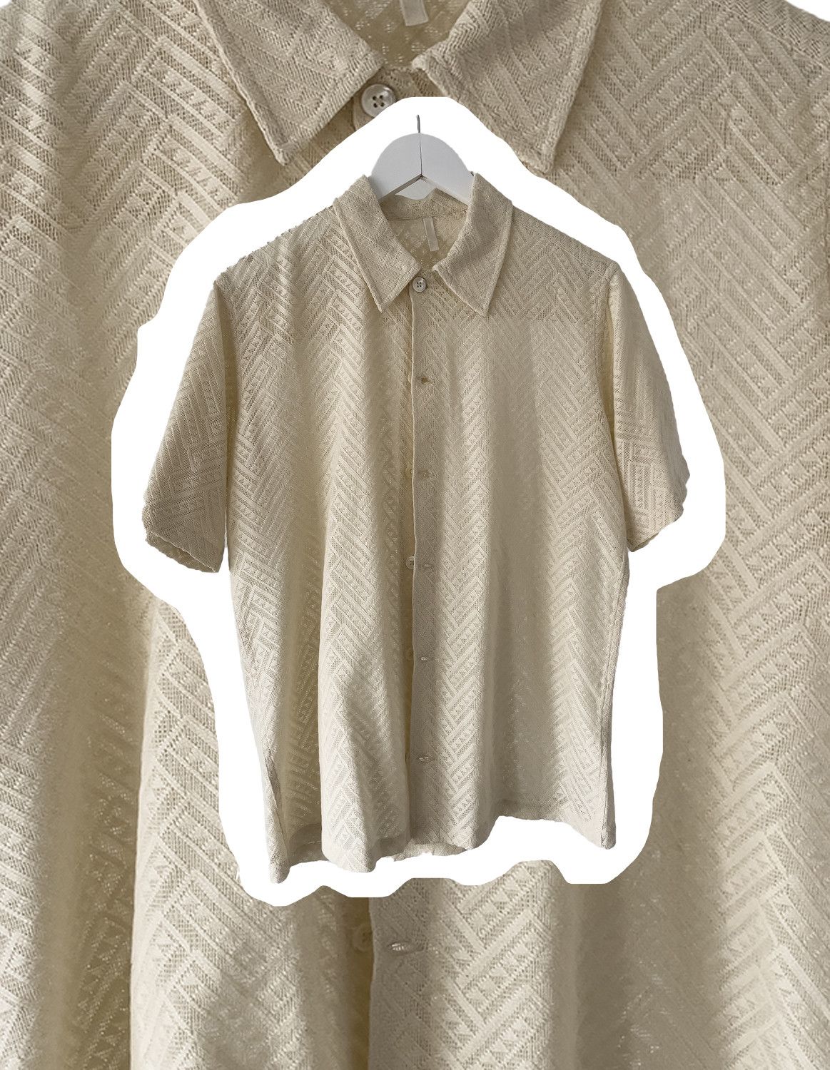 image of Sunflower Patterned Shirt in Beige, Men's (Size Small)