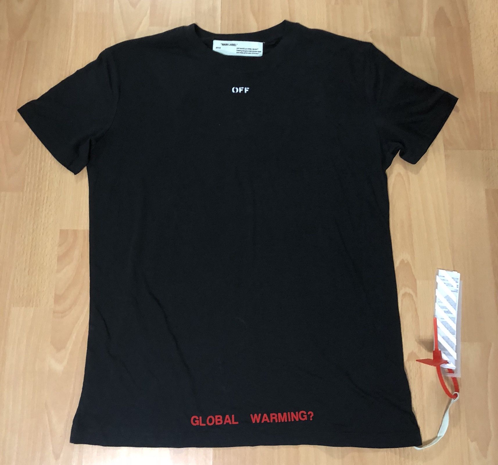 Off white global warming tee hotsell