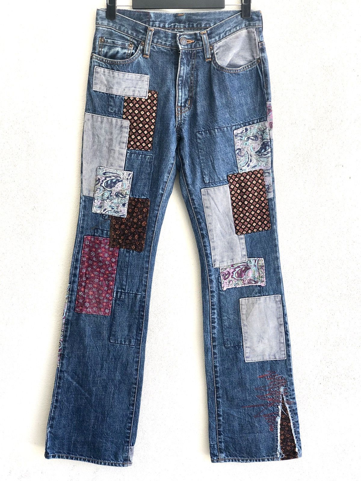 Hysteric Glamour Flared Jeans Patchwork Denim
