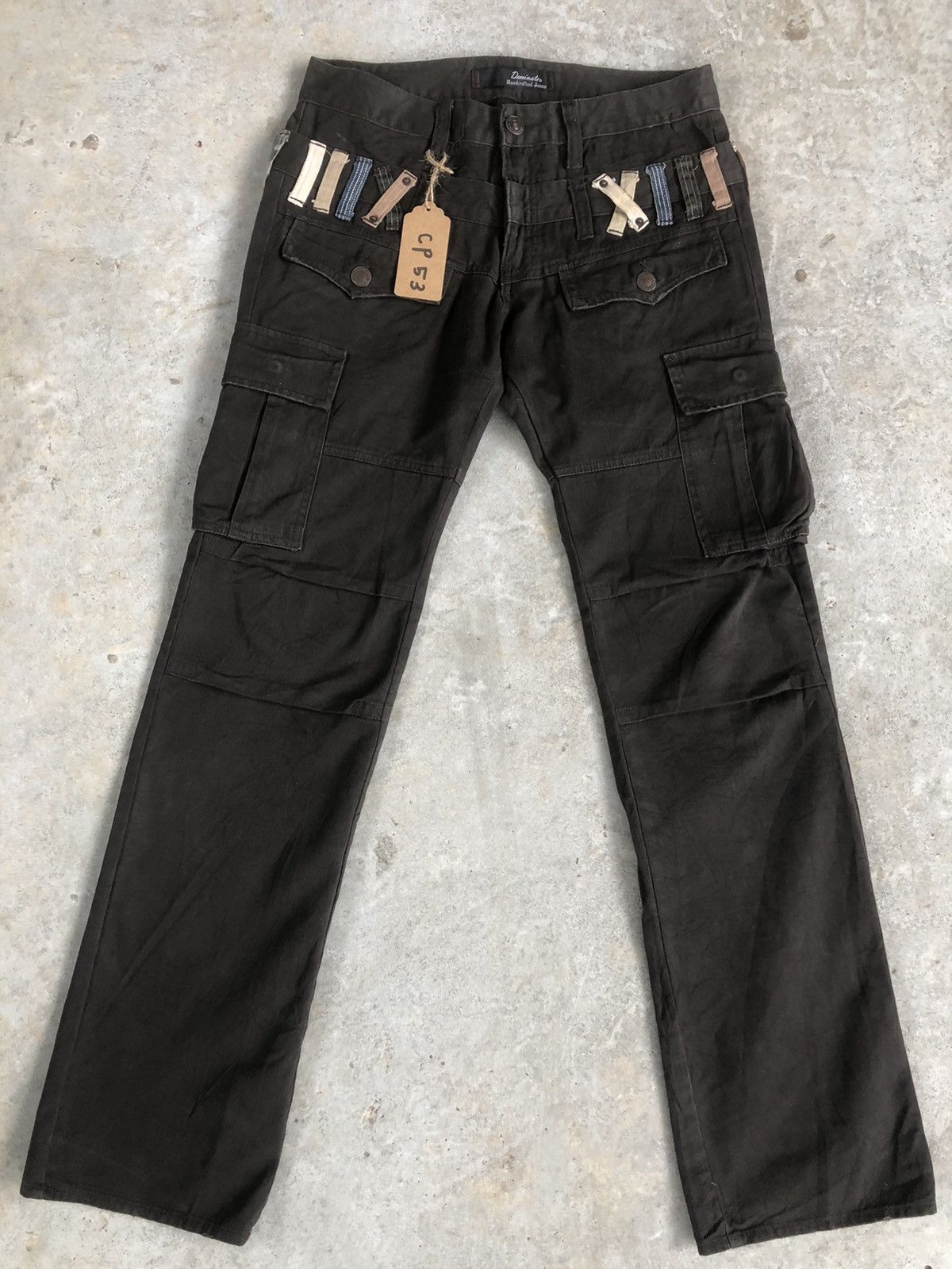 image of Seditionaries Dominate Handcrafted Cargo Pants Multipocket in Dark Chocolate, Men's (Size 31)