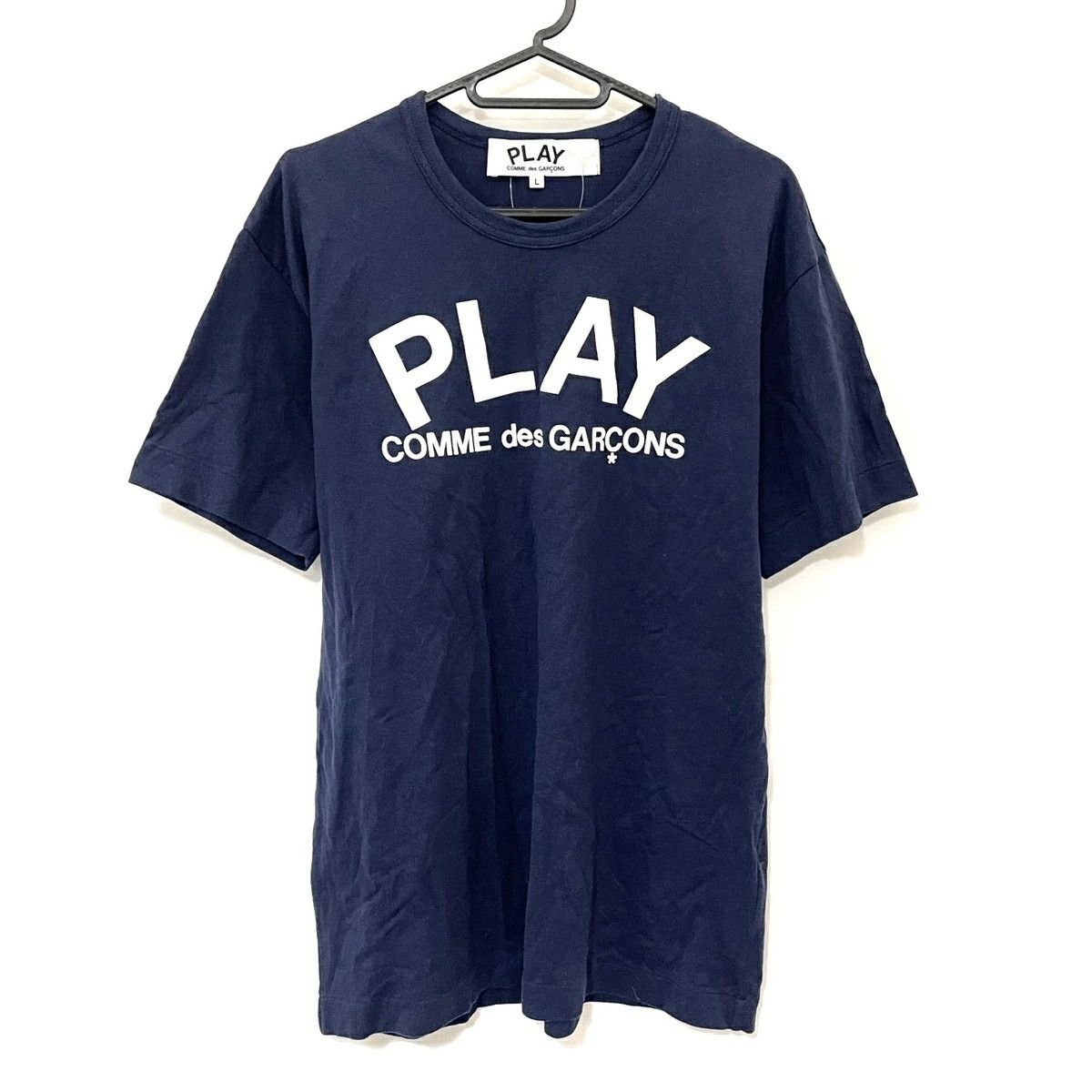 T-Shirts Navy Crew Neck Short Sleeve Printed