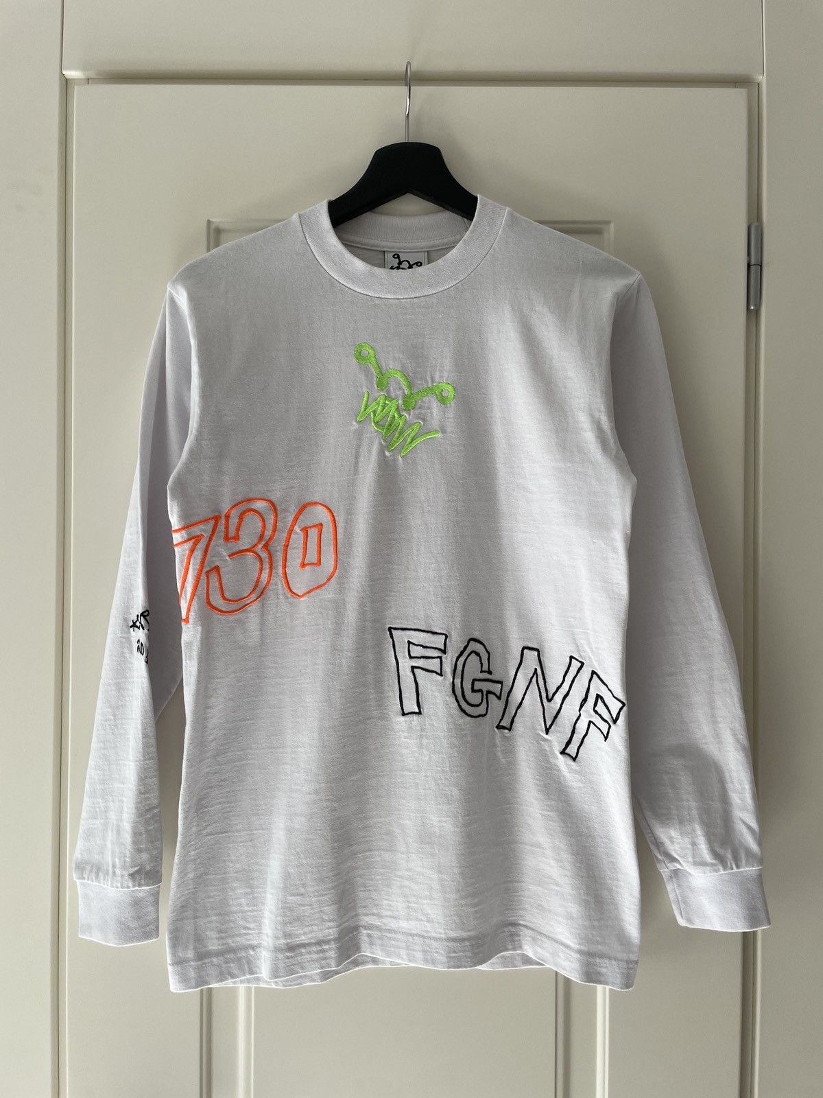 image of 2017S Asspizza Collection 1 Fgnf 730 Embroidered Shirt in White, Men's (Size Medium)