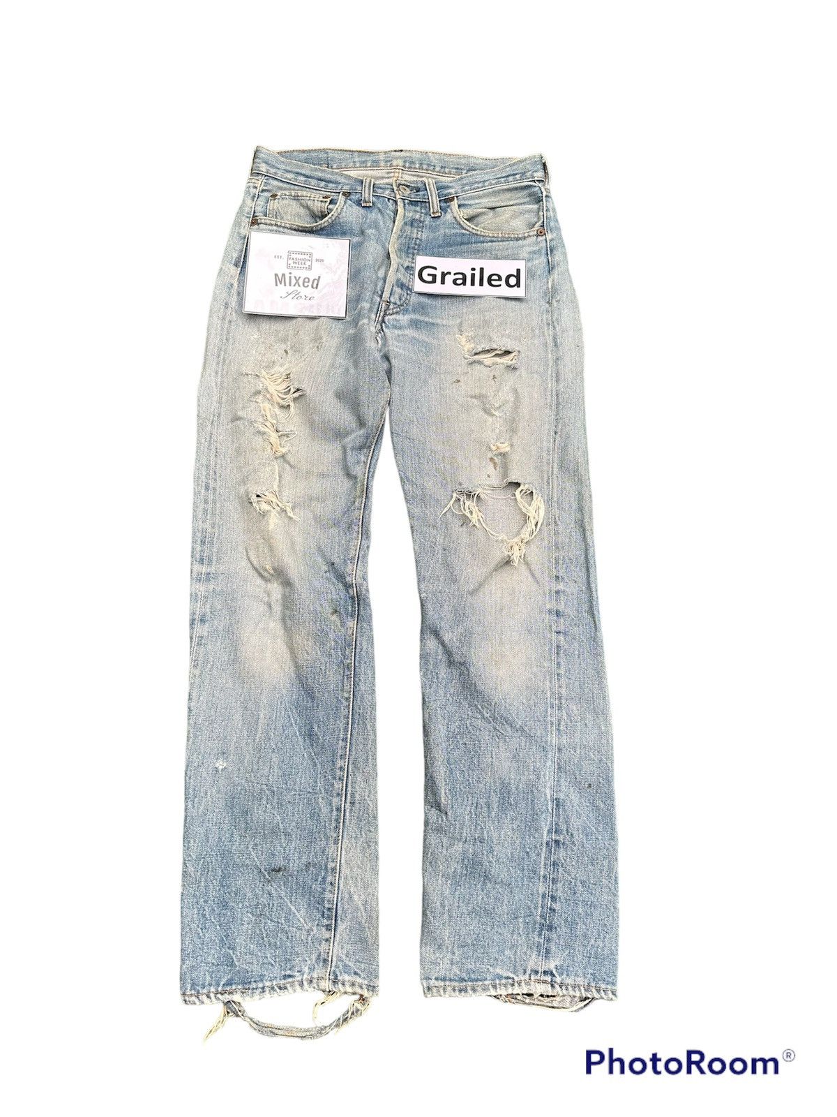 image of Distressed Denim x Levis Vintage Levi's Strauss 501 Button "6" Selvedge Denim Jeans, Men's (Size 31