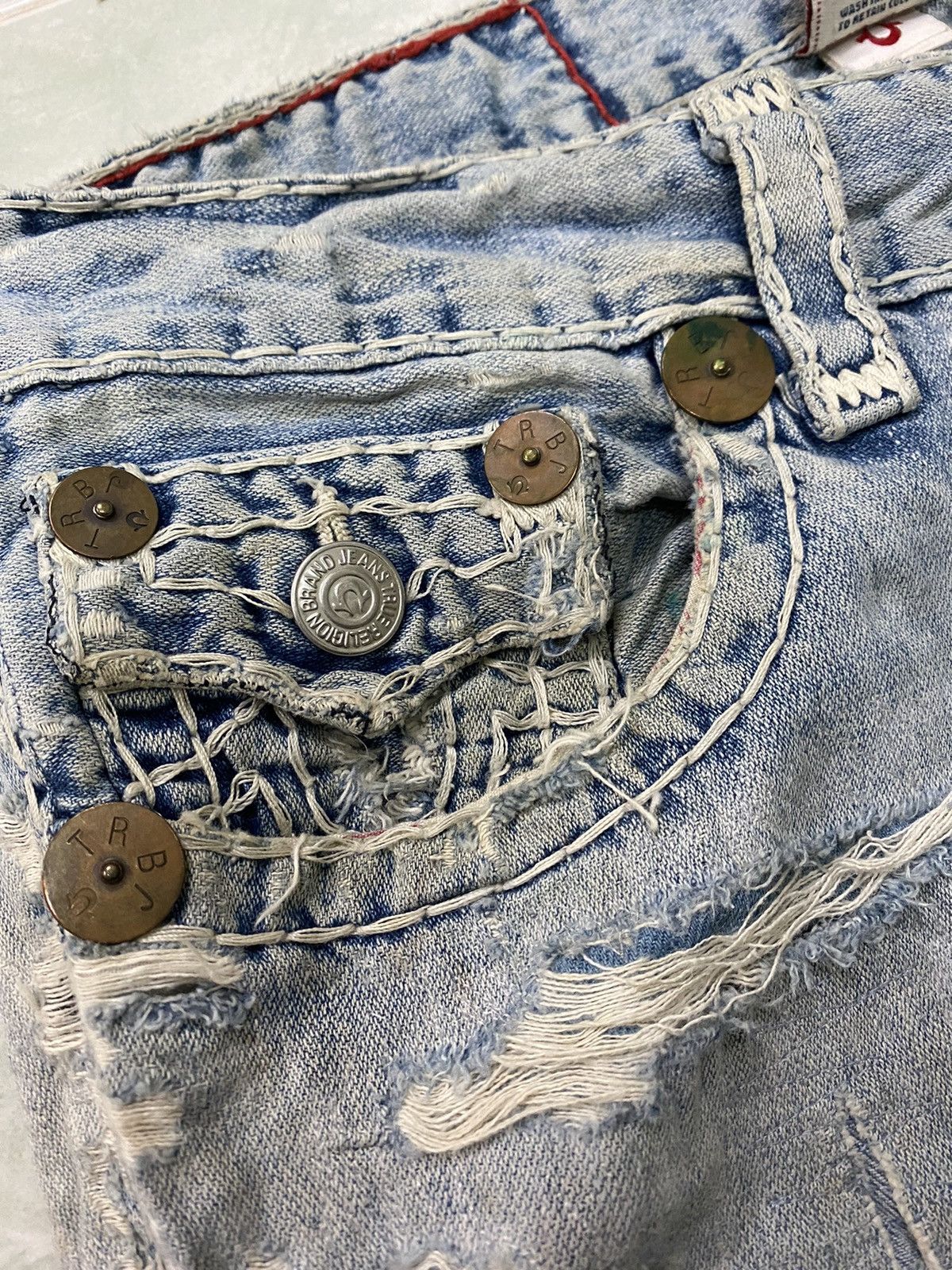 True Religion × Vintage Vintage True Religion Reworked Distressed Denim Size US 36 / EU 52 - 9 Thumbnail