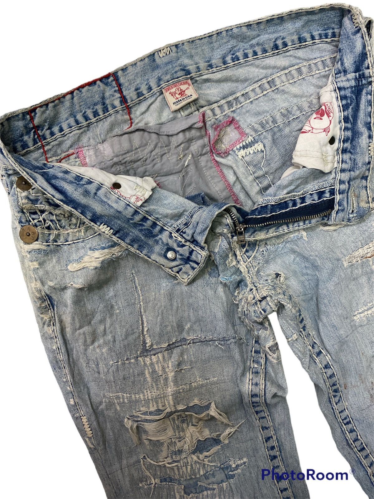 True Religion × Vintage Vintage True Religion Reworked Distressed Denim Size US 36 / EU 52 - 6 Thumbnail