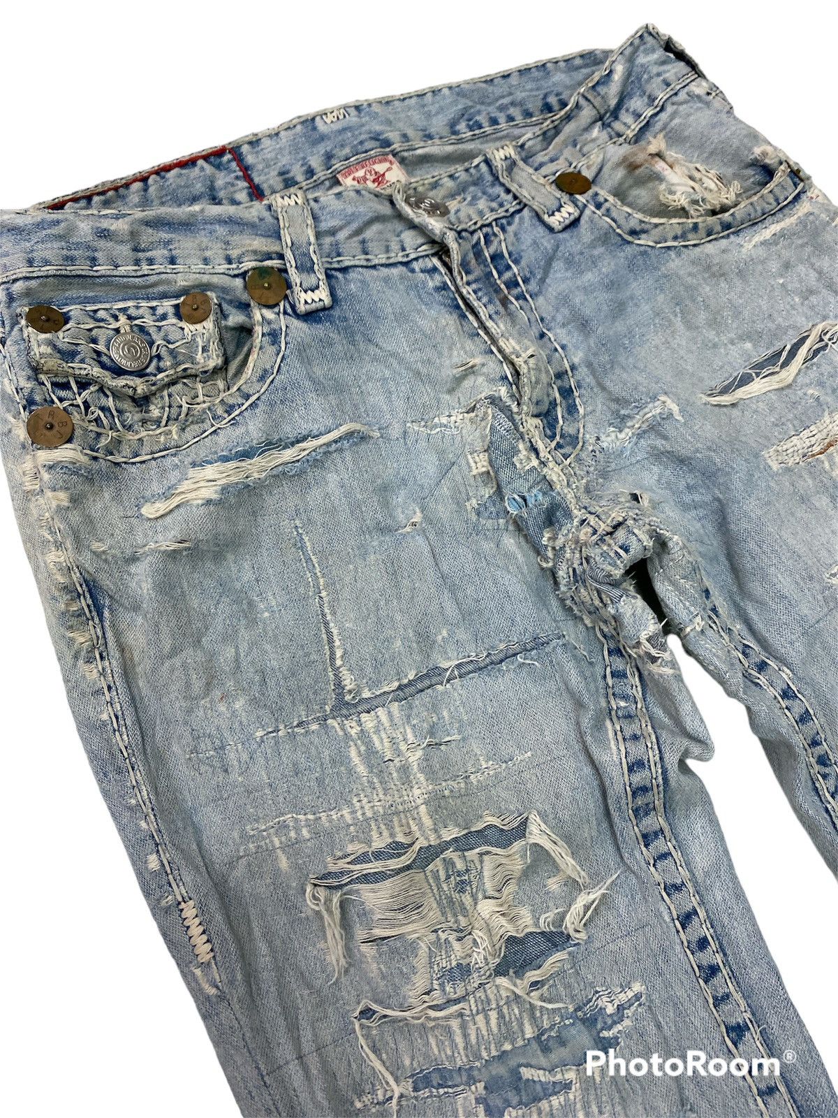 True Religion × Vintage Vintage True Religion Reworked Distressed Denim Size US 36 / EU 52 - 5 Thumbnail