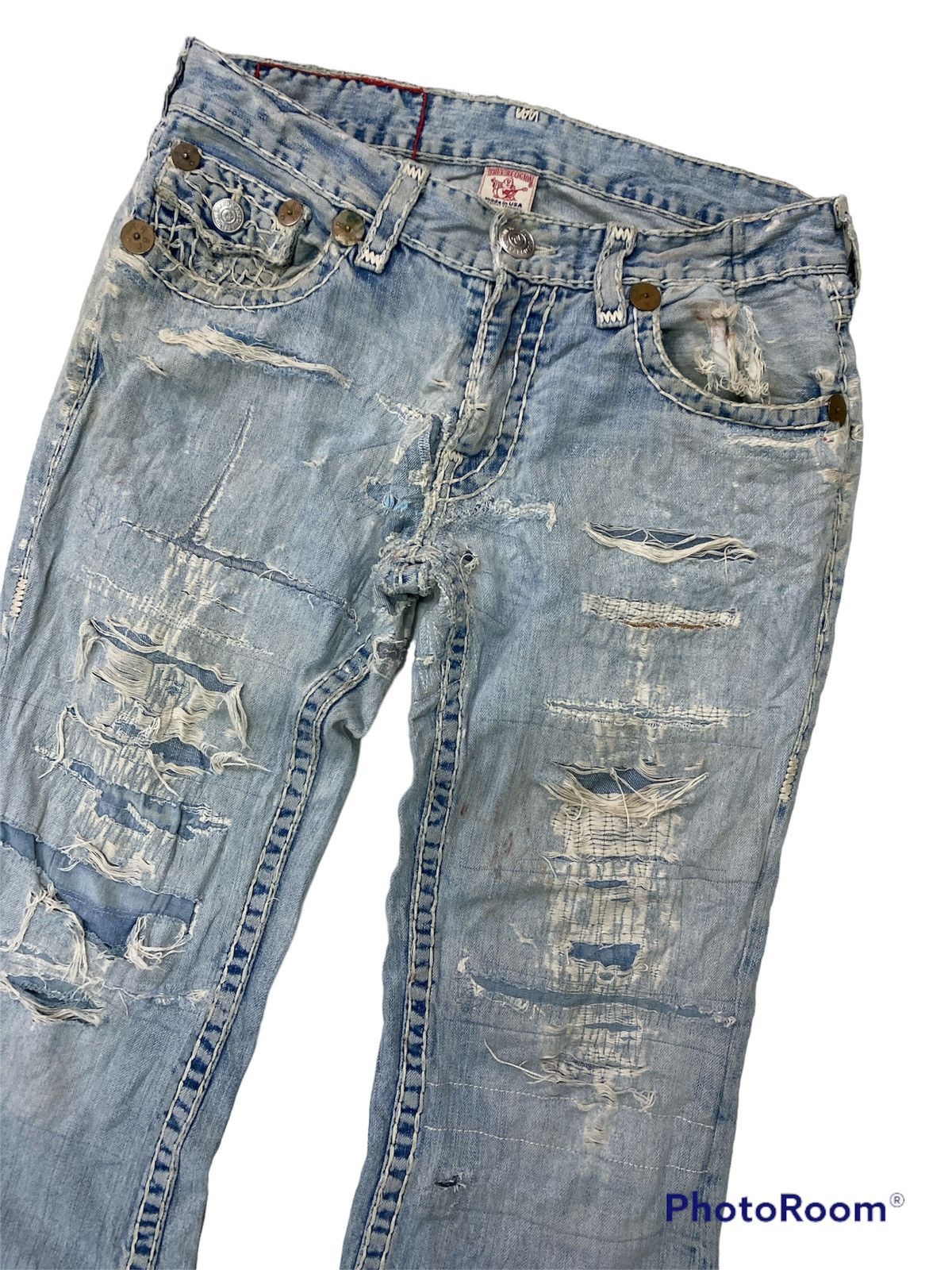 True Religion × Vintage Vintage True Religion Reworked Distressed Denim Size US 36 / EU 52 - 2 Thumbnail