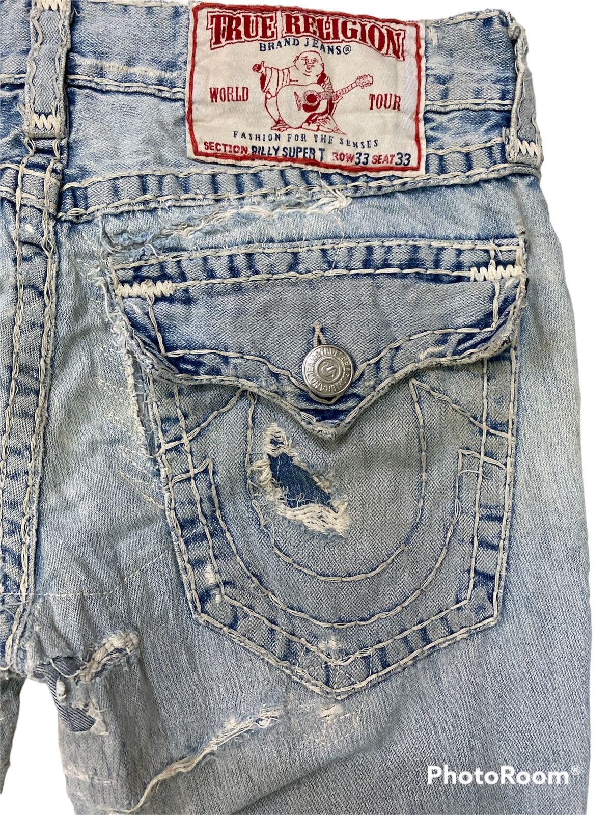 True Religion × Vintage Vintage True Religion Reworked Distressed Denim Size US 36 / EU 52 - 11 Thumbnail