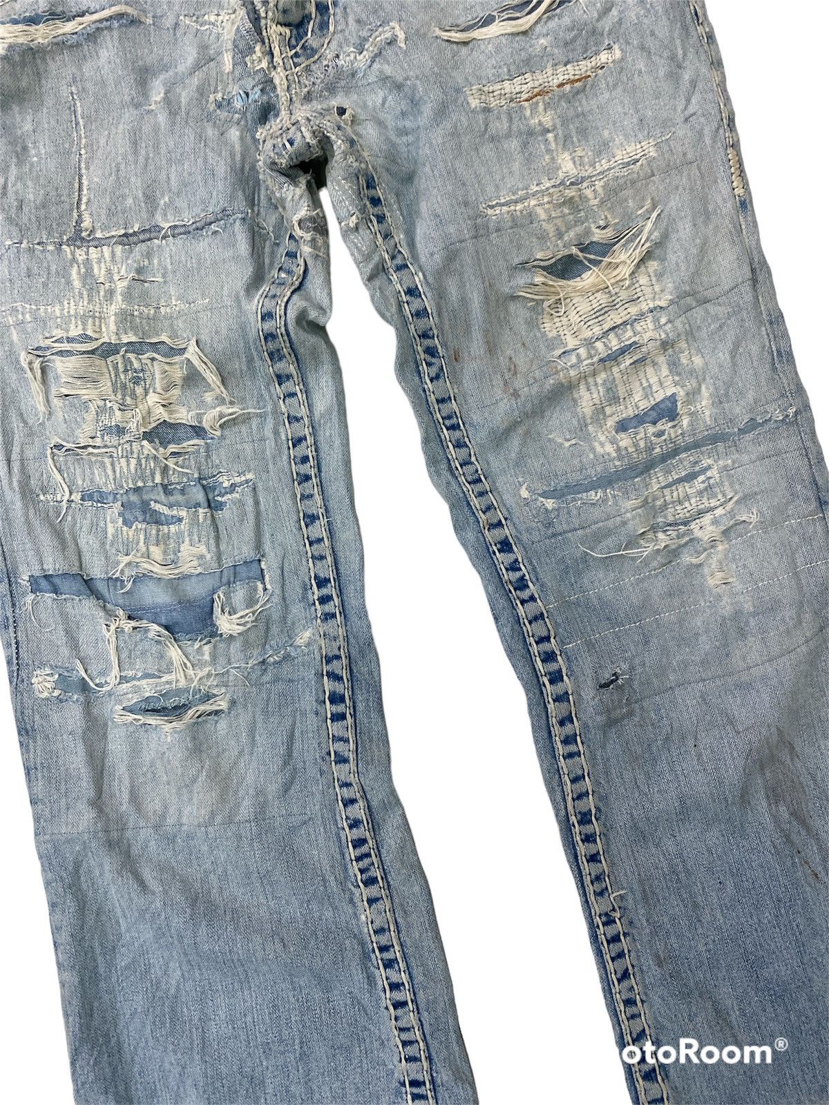 True Religion × Vintage Vintage True Religion Reworked Distressed Denim Size US 36 / EU 52 - 3 Thumbnail