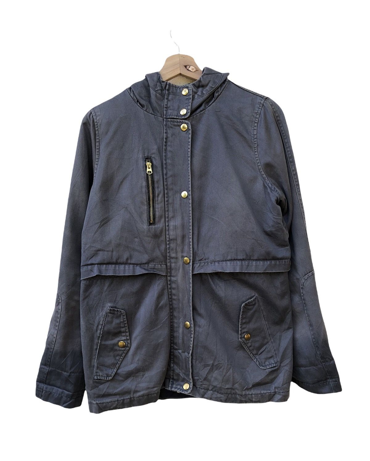 image of Topman x Topshop Offer Topshop Hoodie Jacket in Blue, Men's (Size Medium)