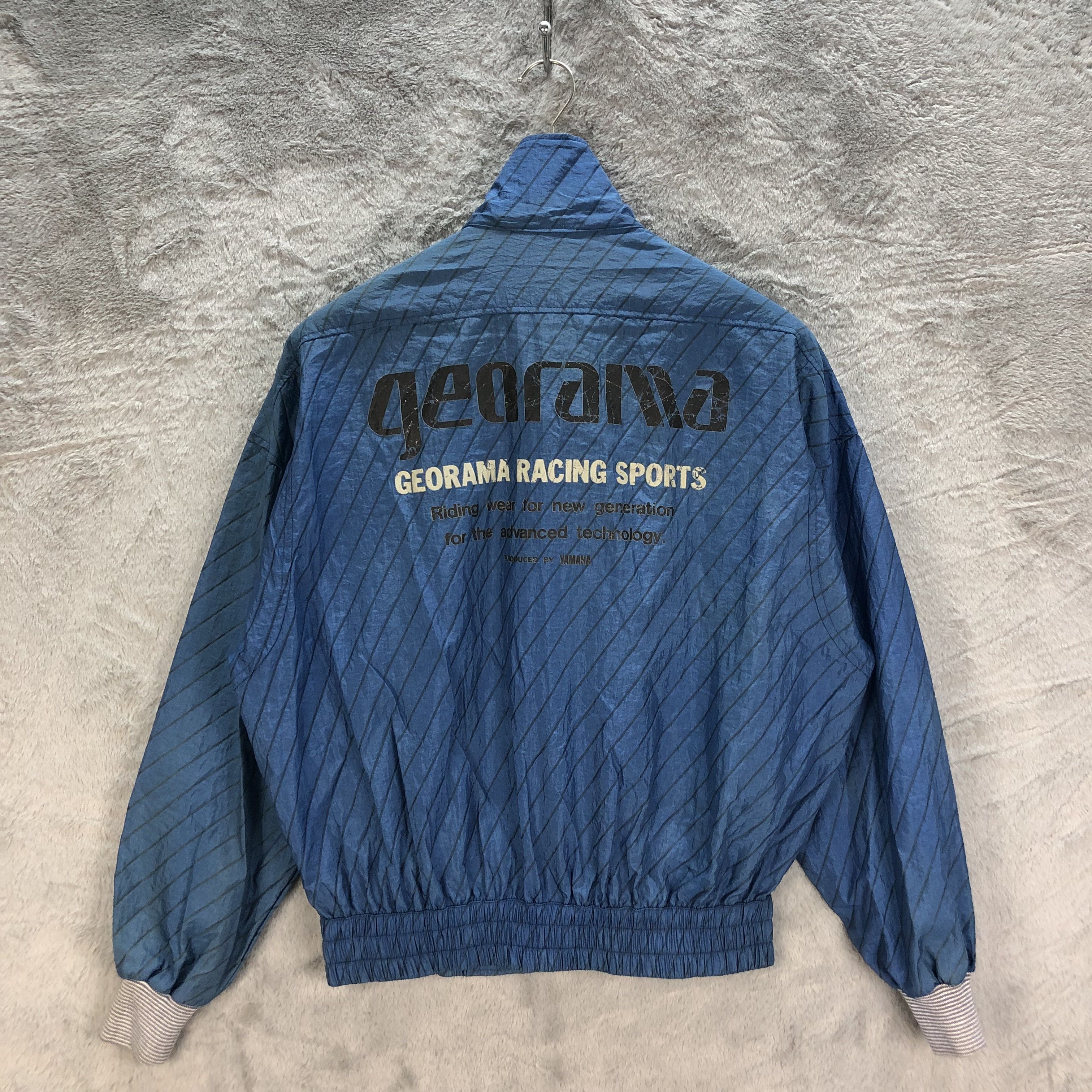 image of Moto x Racing Vintage Georama Racing Sports Yamaha Jacket 6510-70 in Blue, Men's (Size Medium)