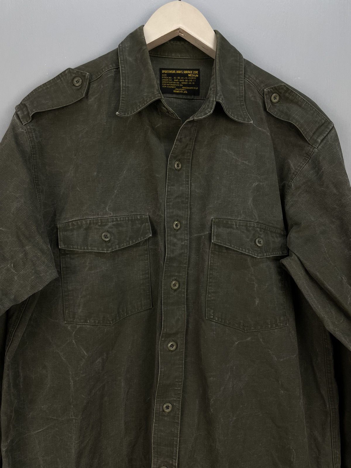 Beams Plus Beams button up army style shirt Size US M / EU 48-50 / 2 - 3 Thumbnail
