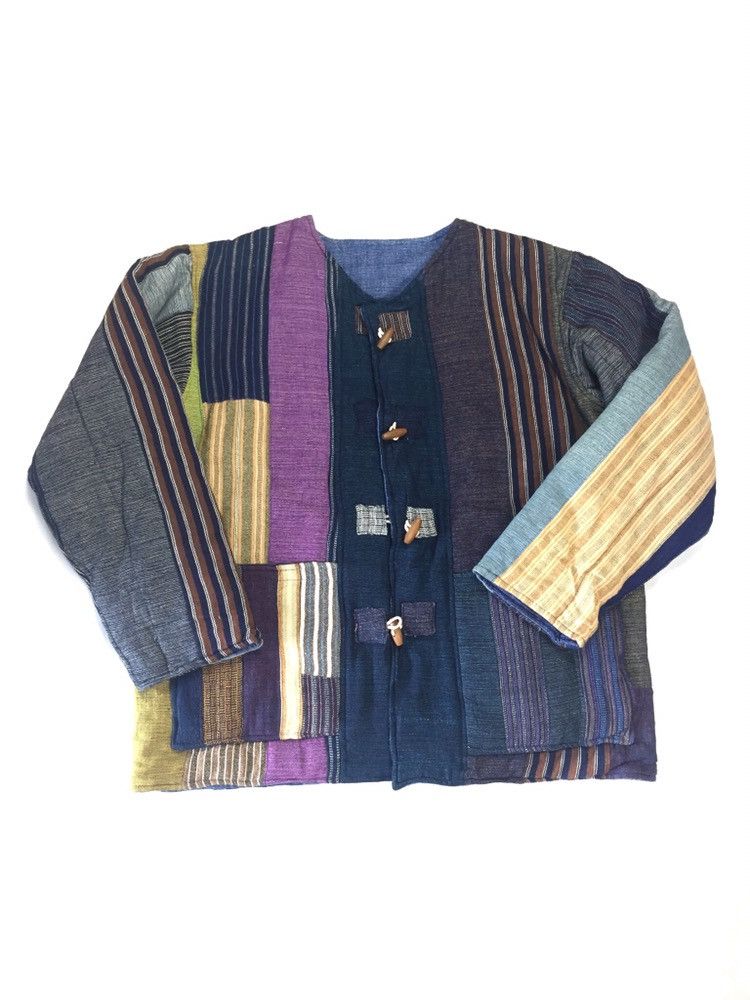 2way Folk Art Boro Patchwork multicolor farm kimon jacket