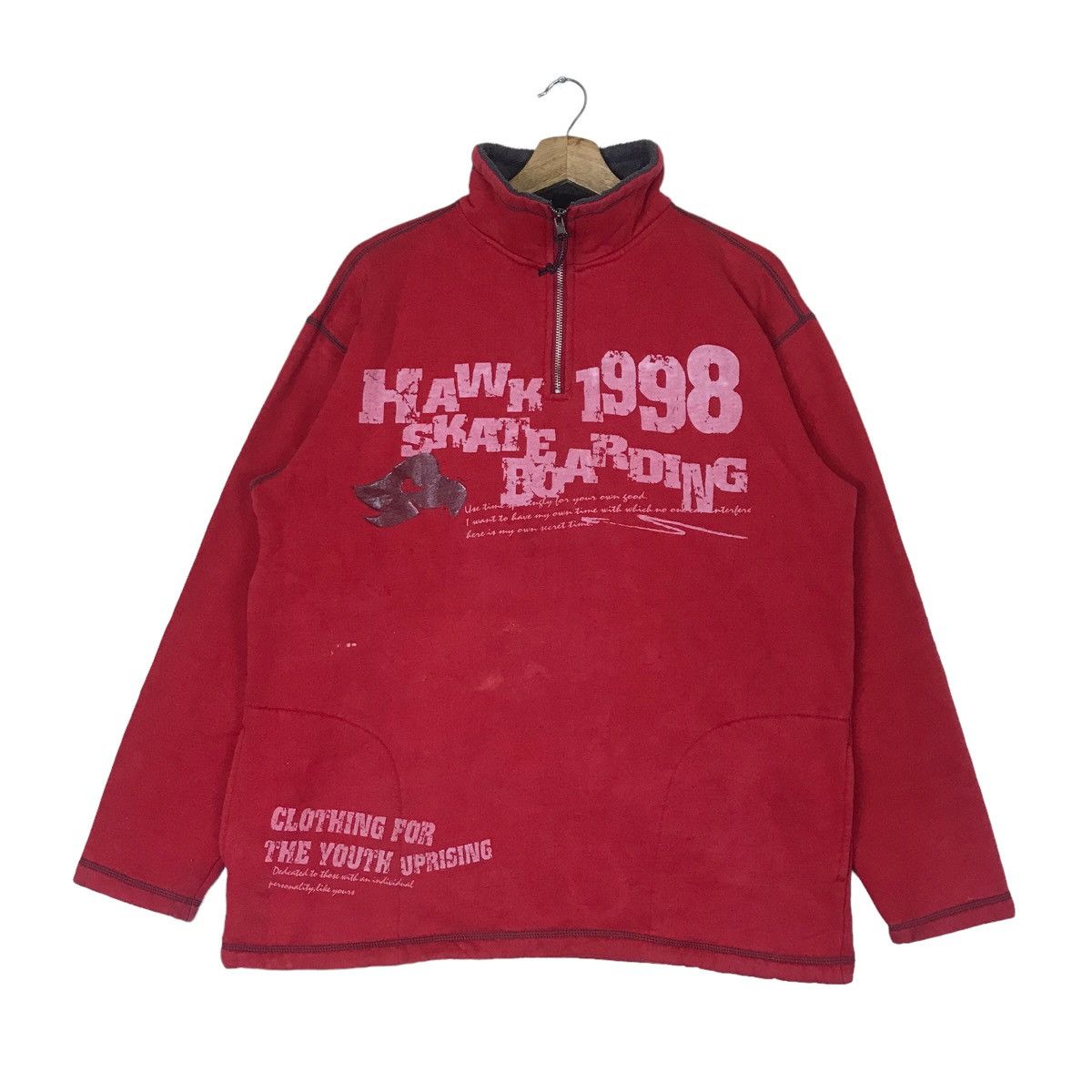 Vintage Tony Hawk Skateboarding Half Zip Pullover Jumper