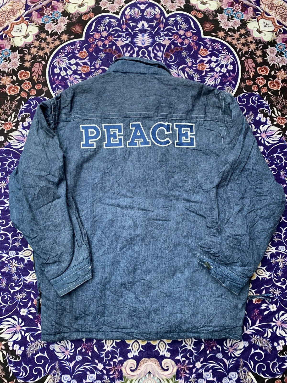 Japanese Brand Peace Puffer Jacket Size US XL / EU 56 / 4 - 4 Thumbnail