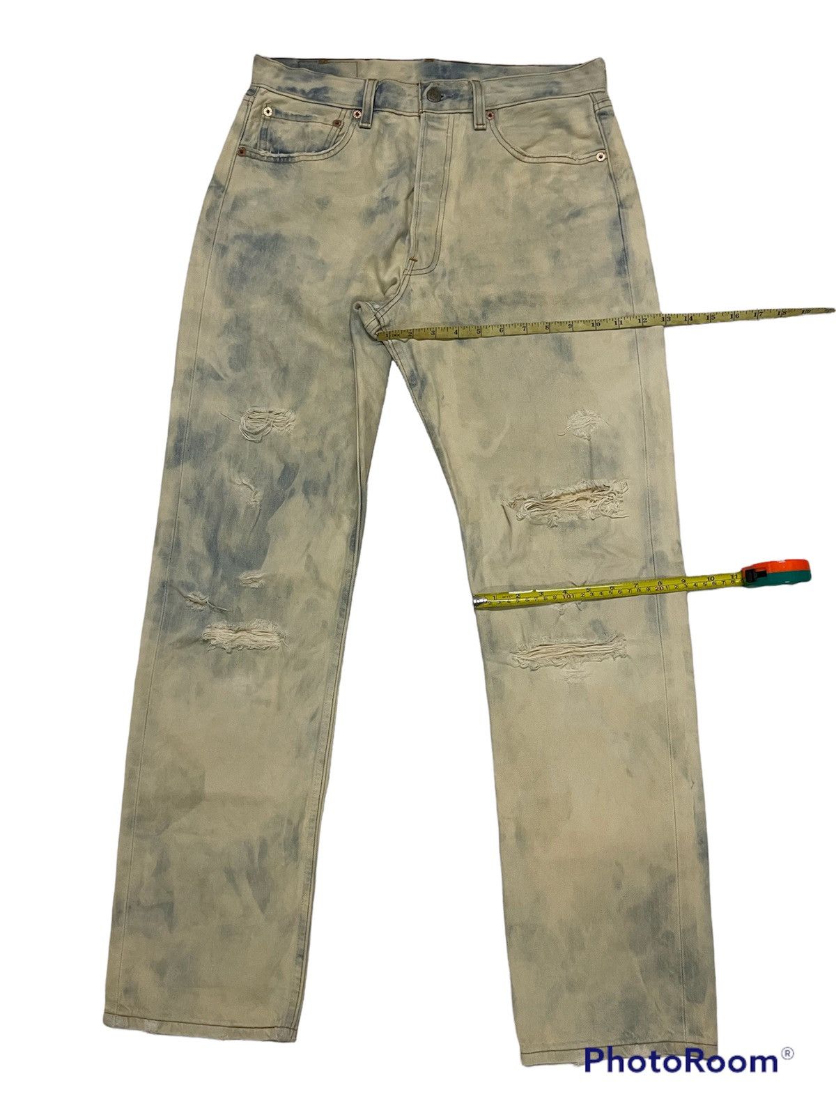 Levi's Vintage Levis 501 Bleach Distressed Denim Kurt Cobain Style Size US 32 / EU 48 - 9 Thumbnail
