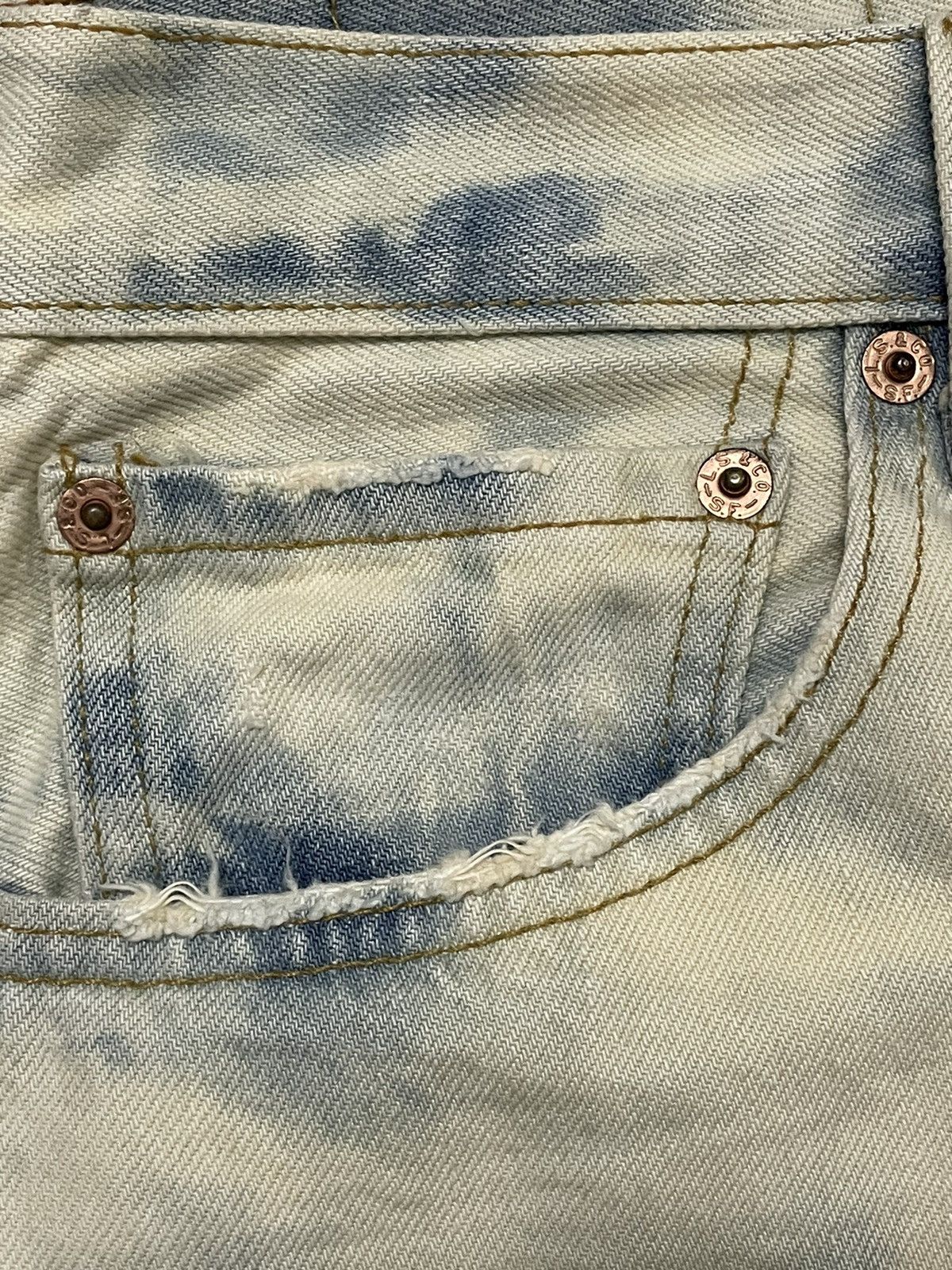 Levi's Vintage Levis 501 Bleach Distressed Denim Kurt Cobain Style Size US 32 / EU 48 - 13 Thumbnail